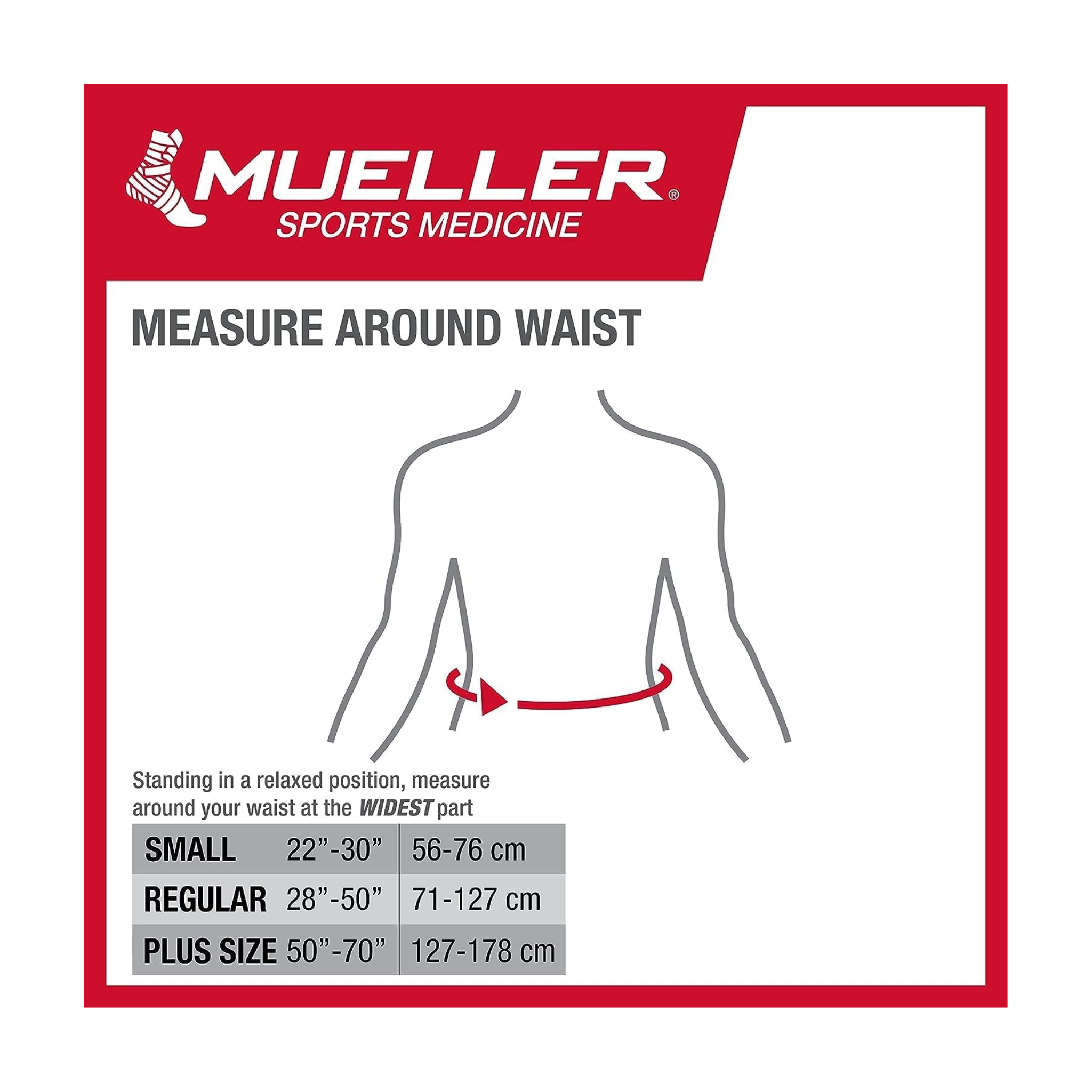 Mueller, Adjustable Lumbar Support Back Brace with Removable Pad, Black, Plus Size (50" - 70" Waist)