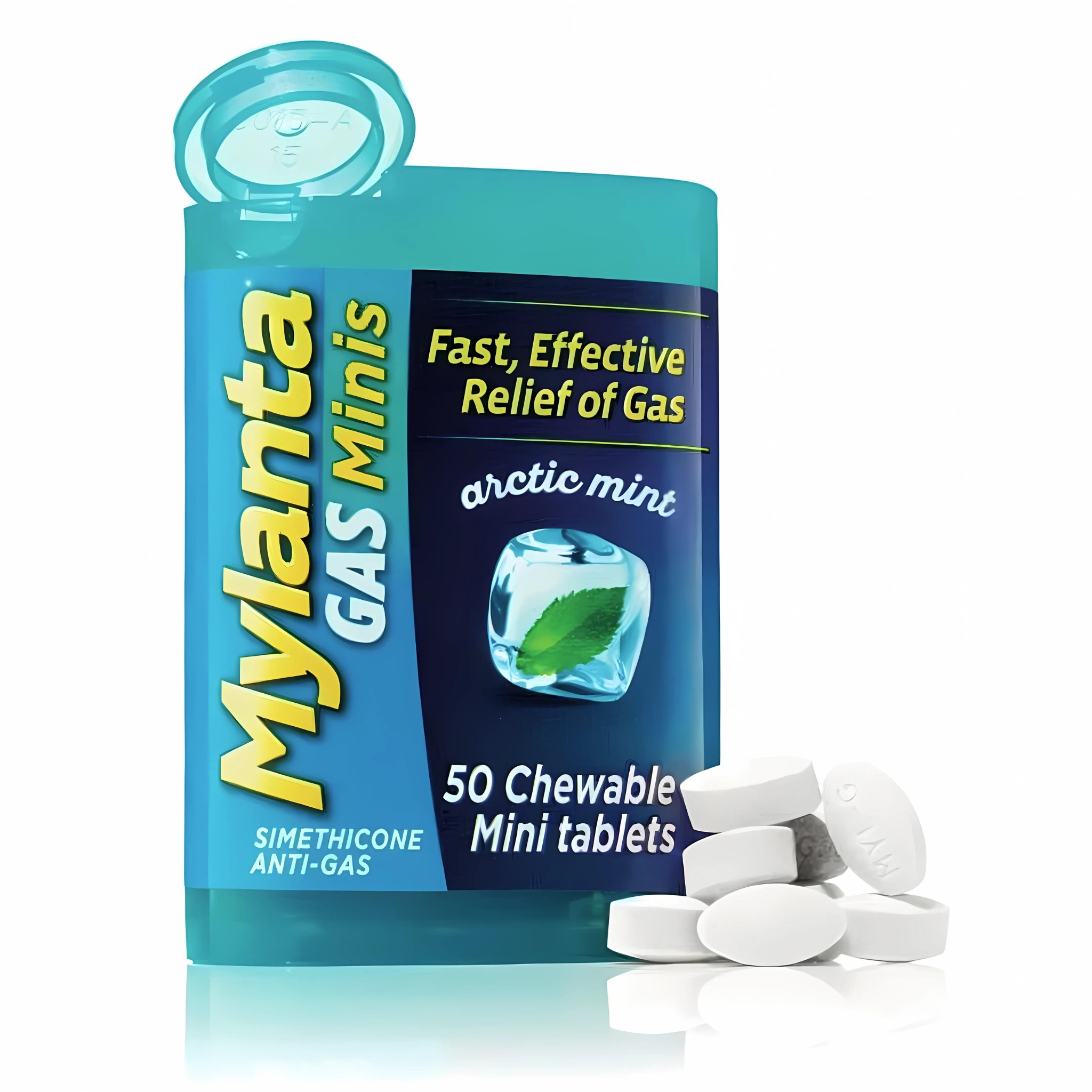 Mylanta Gas Minis Fast Effective Relief Gas, Arctic Mint, 50 ct