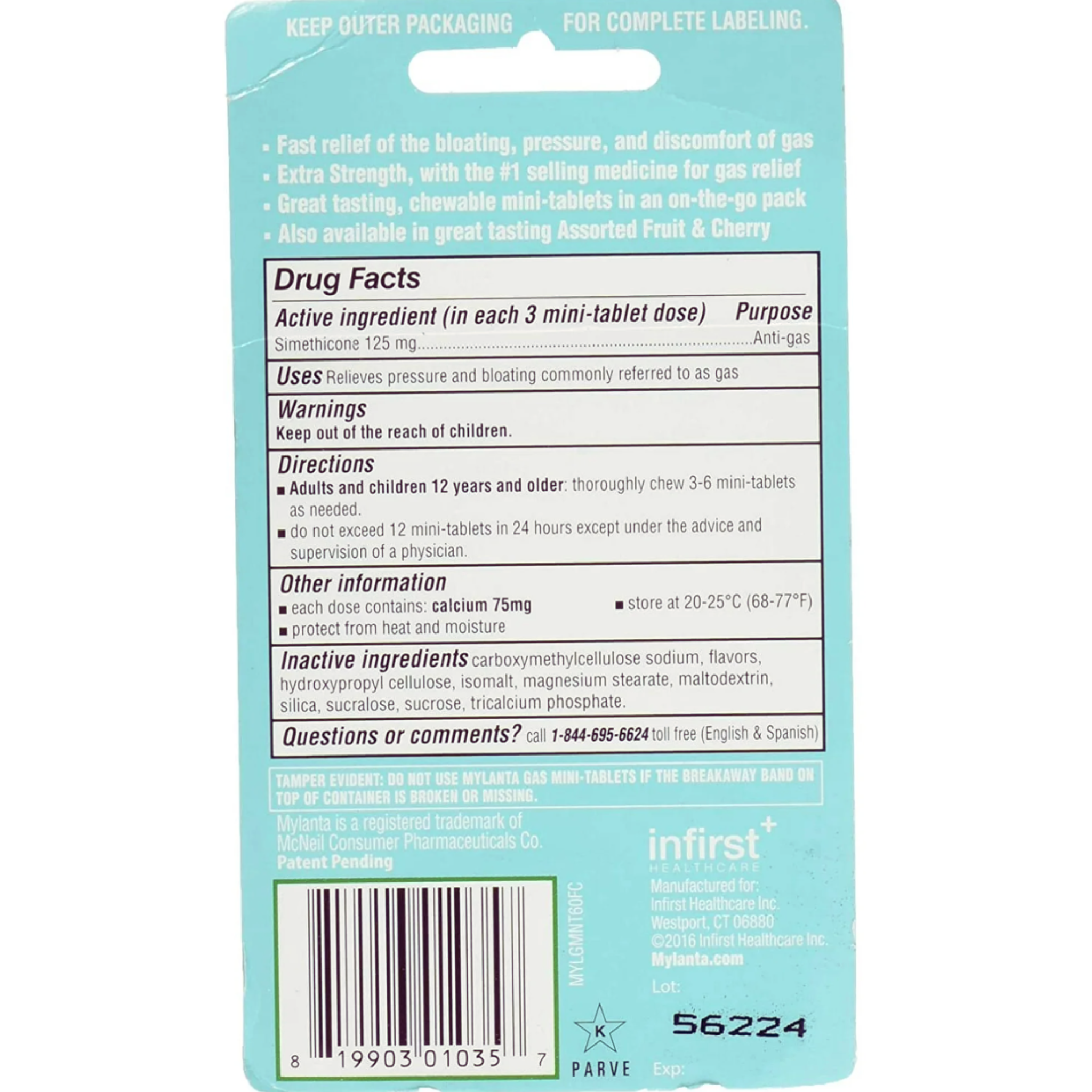 Mylanta Gas Minis Fast Effective Relief Gas, Arctic Mint, 50 ct - Pharmaful