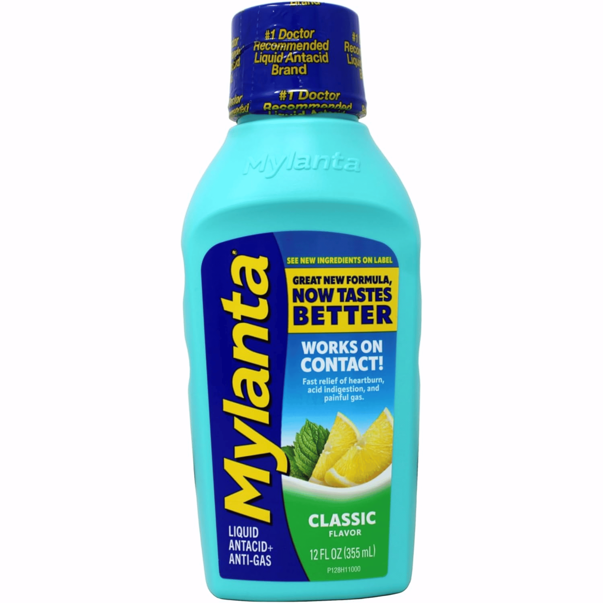 Mylanta, Heartburn and Gas Relief Liquid Antacid, Great New Formula for Faster Relief, Classic Flavor, 12 fl oz