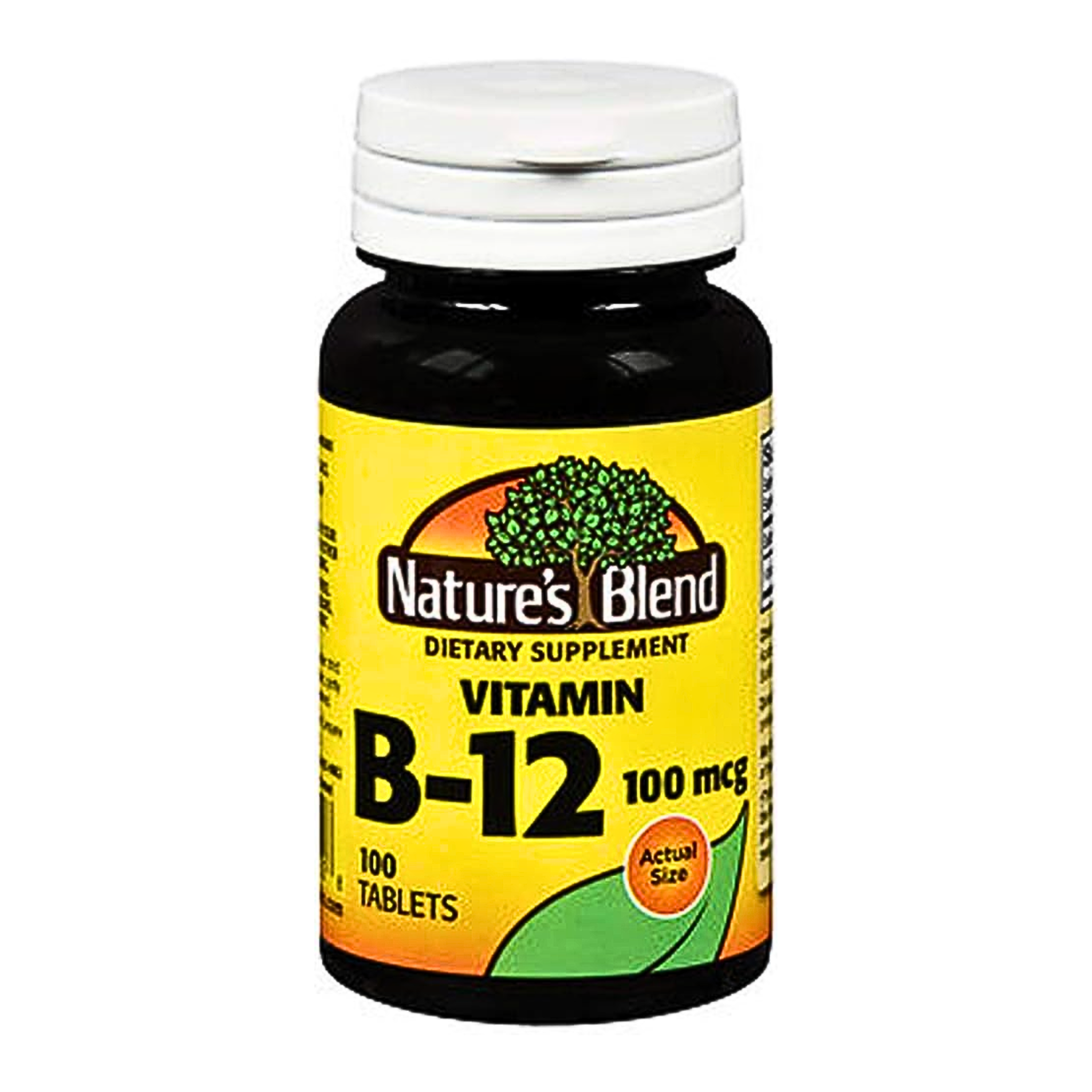 Nature's Blend, Vitamin B12 100 mcg Tablets, Supports Energy and Nervous System Health, 100 Count
