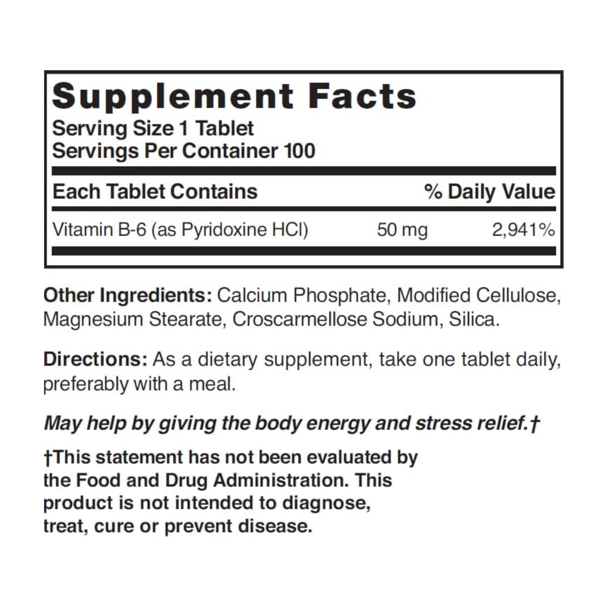 Nature’s Blend, Vitamin B6 50 mg Tablets, Nervous System & Energy Support, 100 Count - Pharmaful
