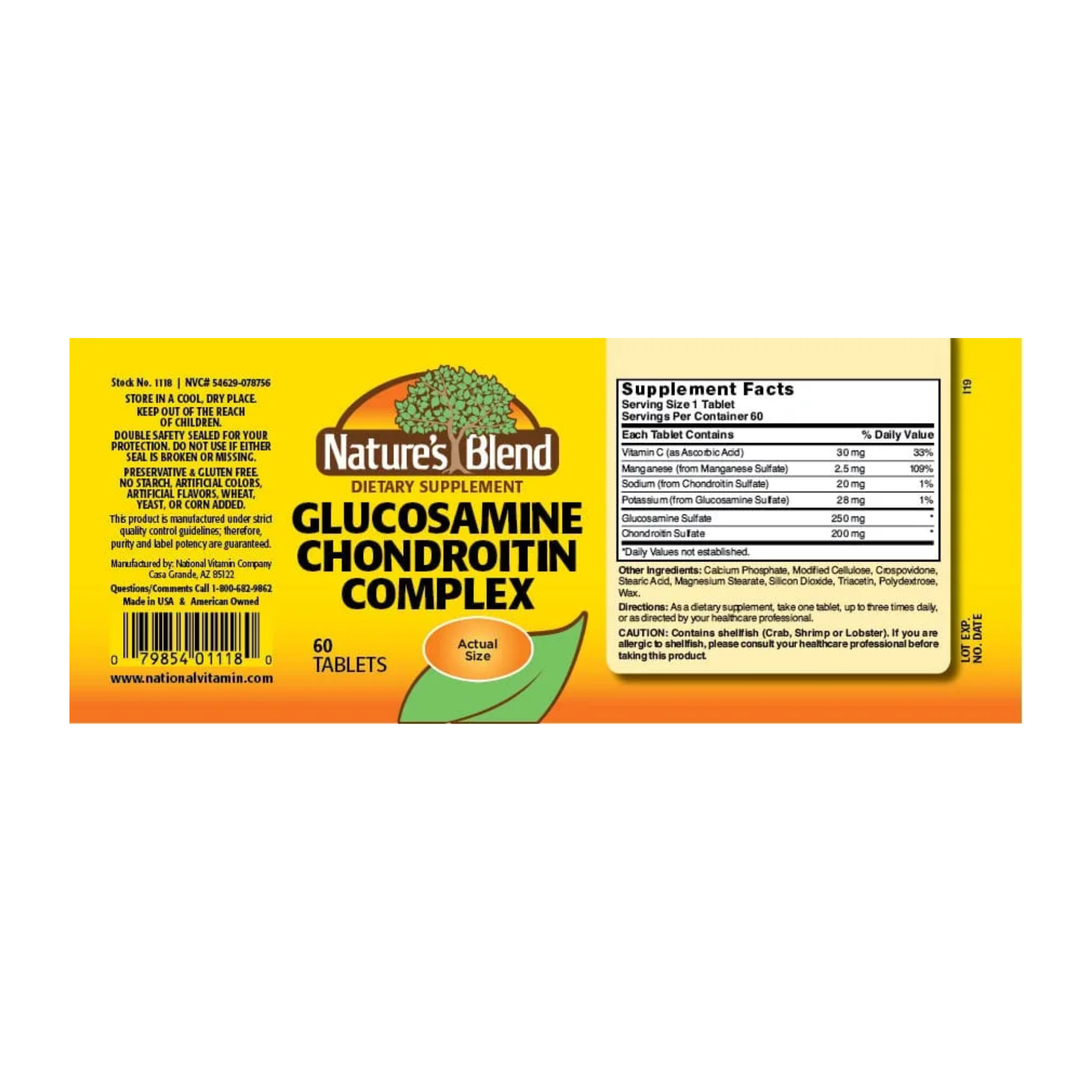 Nature's Blend, Glucosamine Chondroitin Complex, Joint Support Supplement, 60 Tablets