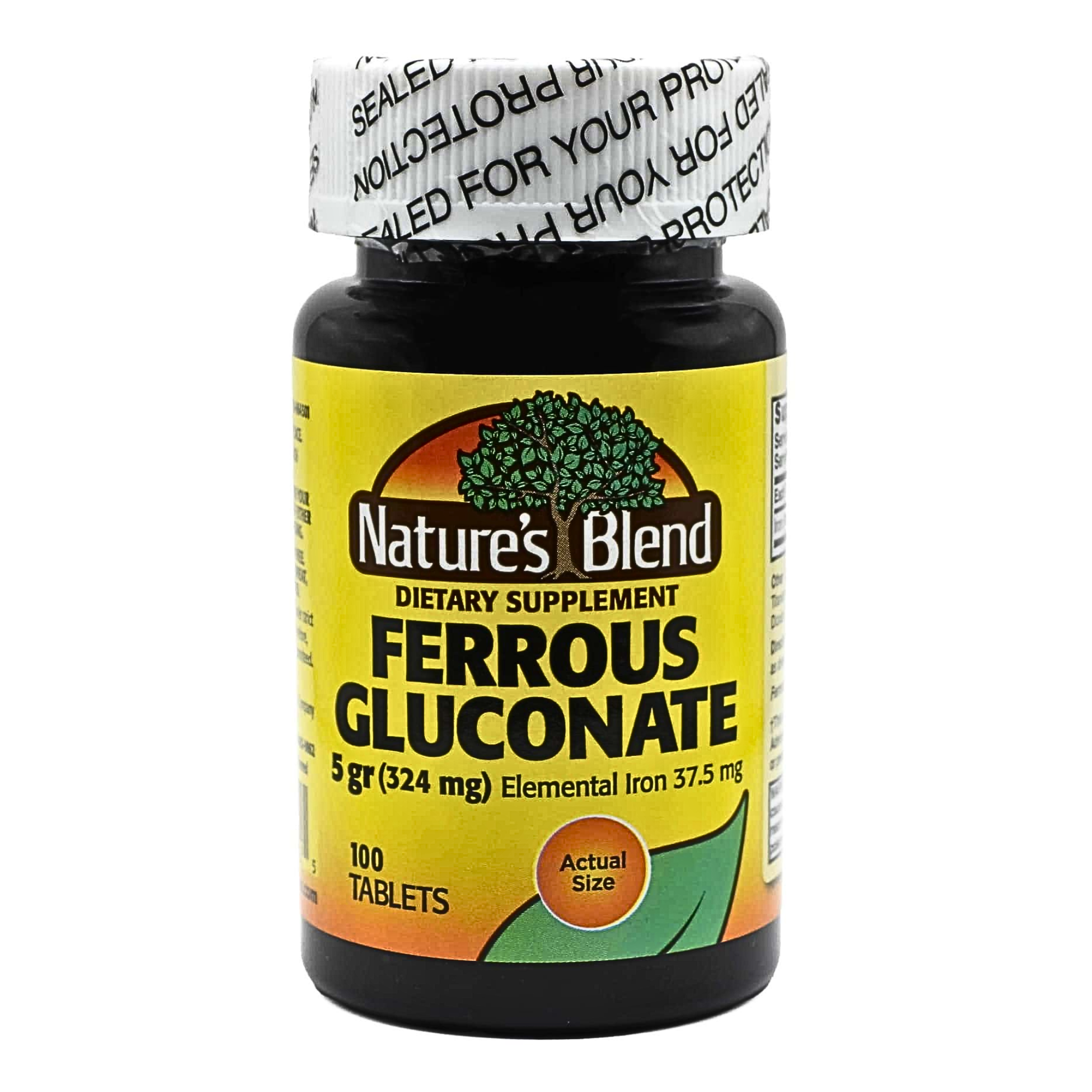 Nature’s Blend, Ferrous Gluconate, Gentle Iron Supplement for Energy & Red Blood Cell Support, 100 Tablets