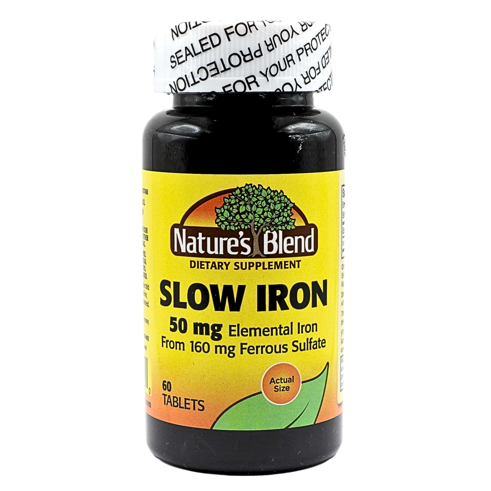 Nature’s Blend, Slow Iron 50 mg, Gentle & Gradual Iron Absorption for Energy Support, 60 Tablets
