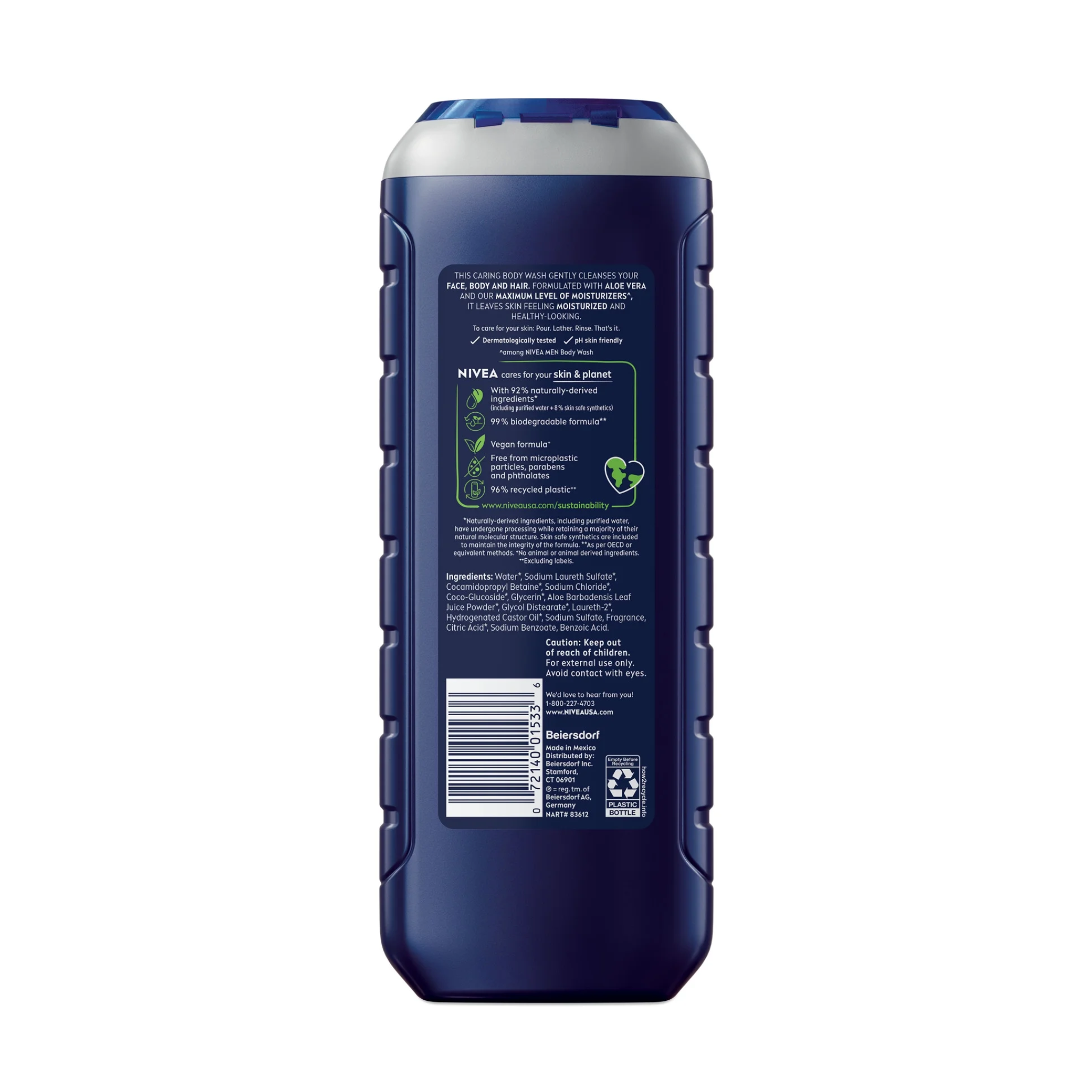NIVEA MEN®, Maximum Hydration Body Wash, Aloe Vera Infused for Deep Moisture and Fresh Skin, 16.9 fl oz - Pharmaful