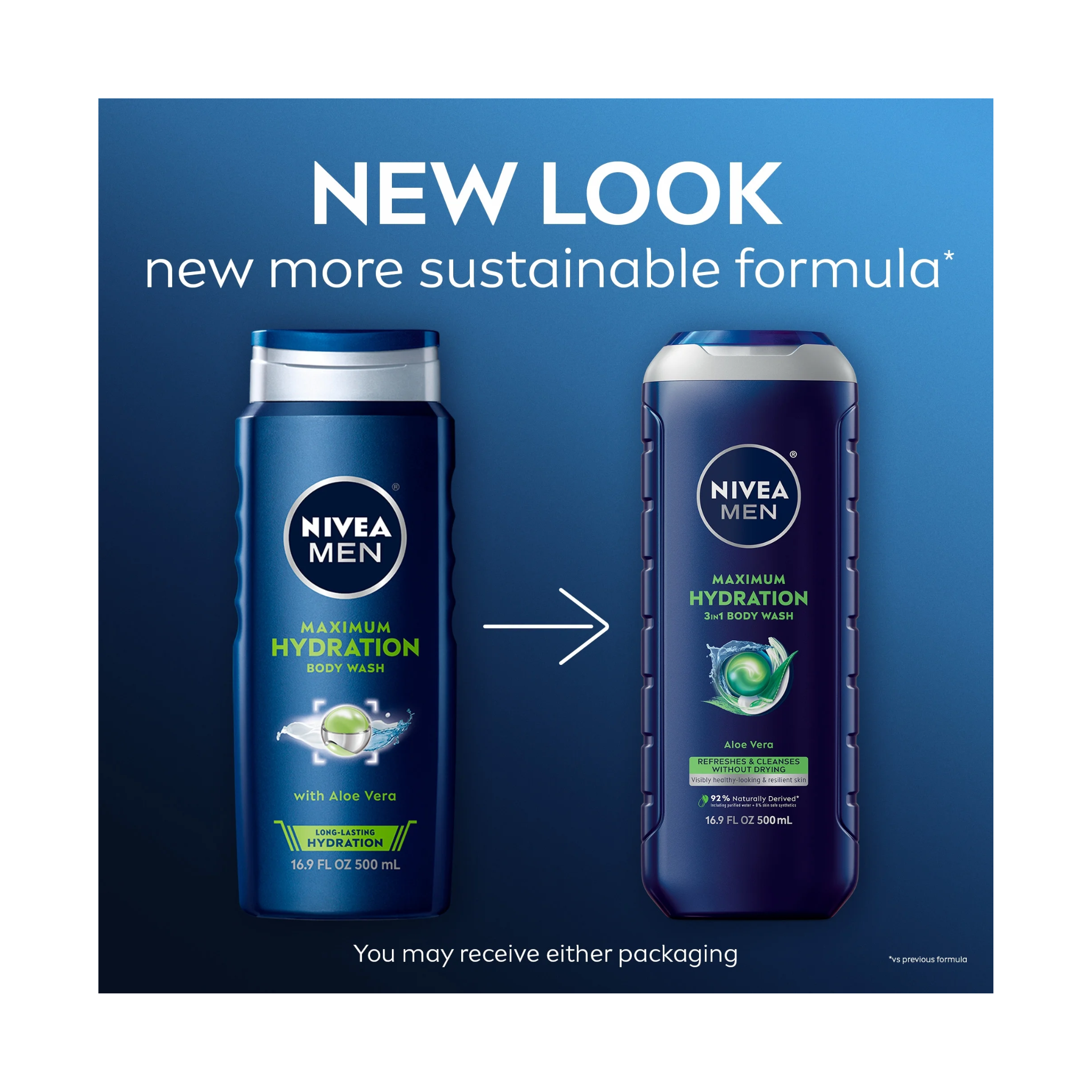 NIVEA MEN®, Maximum Hydration Body Wash, Aloe Vera Infused for Deep Moisture and Fresh Skin, 16.9 fl oz - Pharmaful