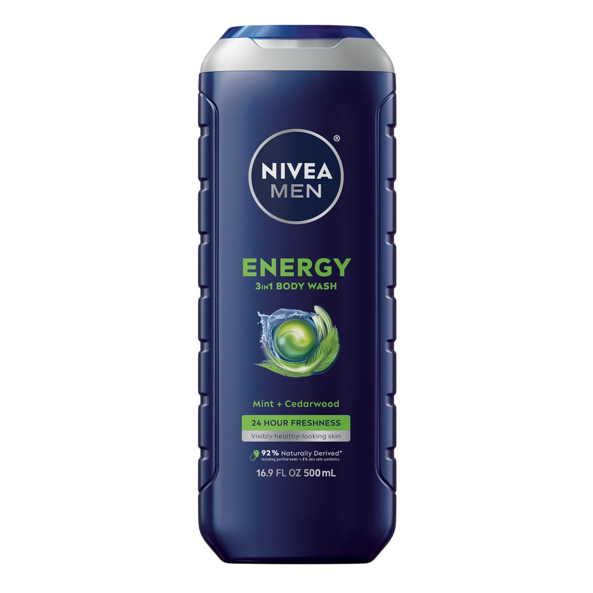 NIVEA MEN®, Energy Body Wash, Invigorating Mint Extract for Freshness and Clean Skin, 16.9 fl oz - Pharmaful