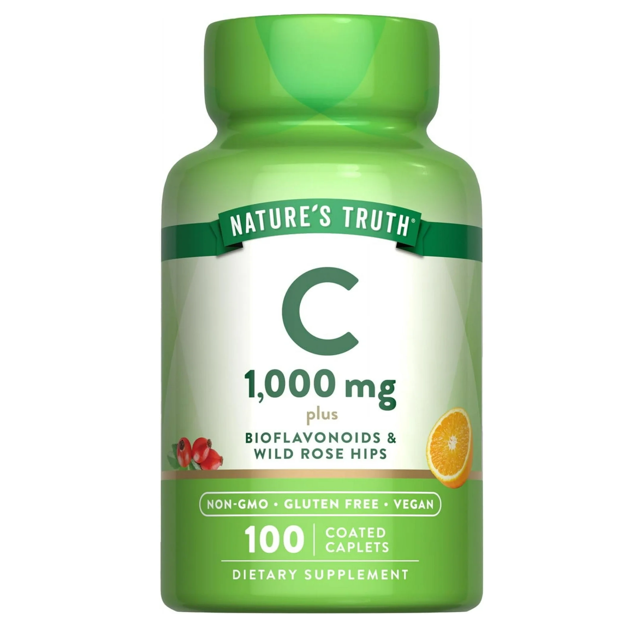 Nature's Truth, Vitamin C with Bioflavonoids & Rose Hips, Immune Support Caplets, 1000mg, 100 Ct