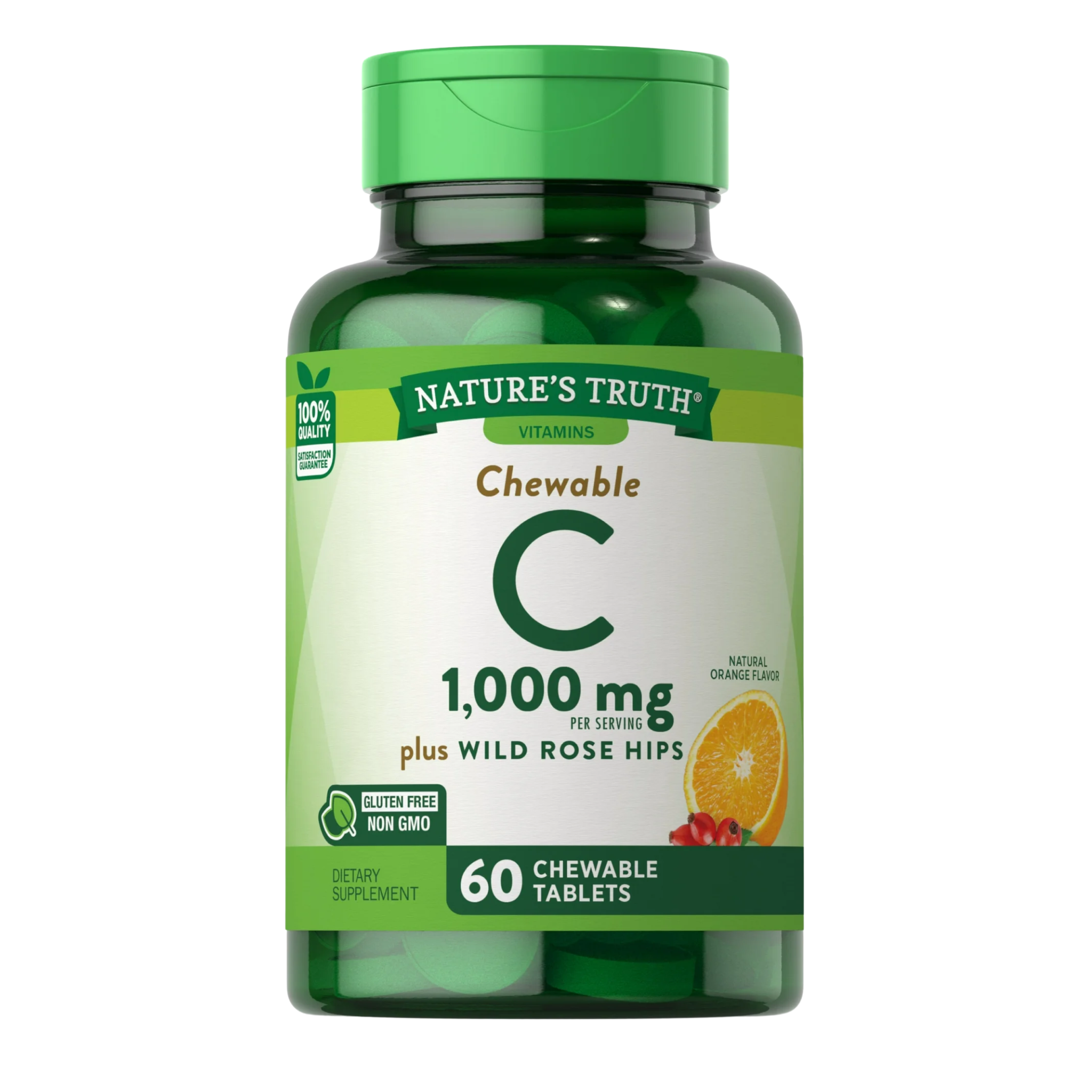 Nature's Truth, Chewable Vitamin C with Rose Hips, Immune Support Supplement, 500mg, 60 Tablets