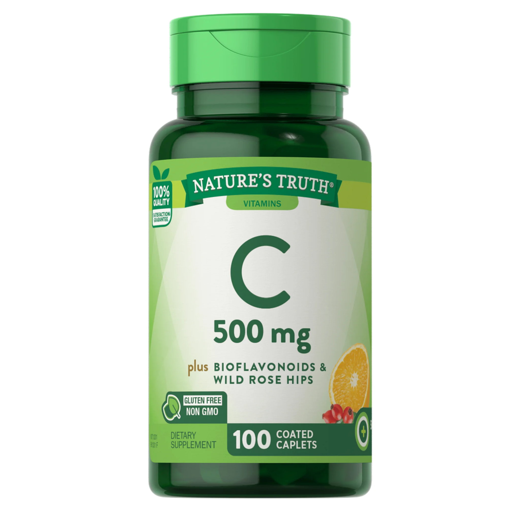 Nature's Truth, Vitamin C with Rose Hips & Bioflavonoids, Immune Support Caplets, 500mg, 100 Ct