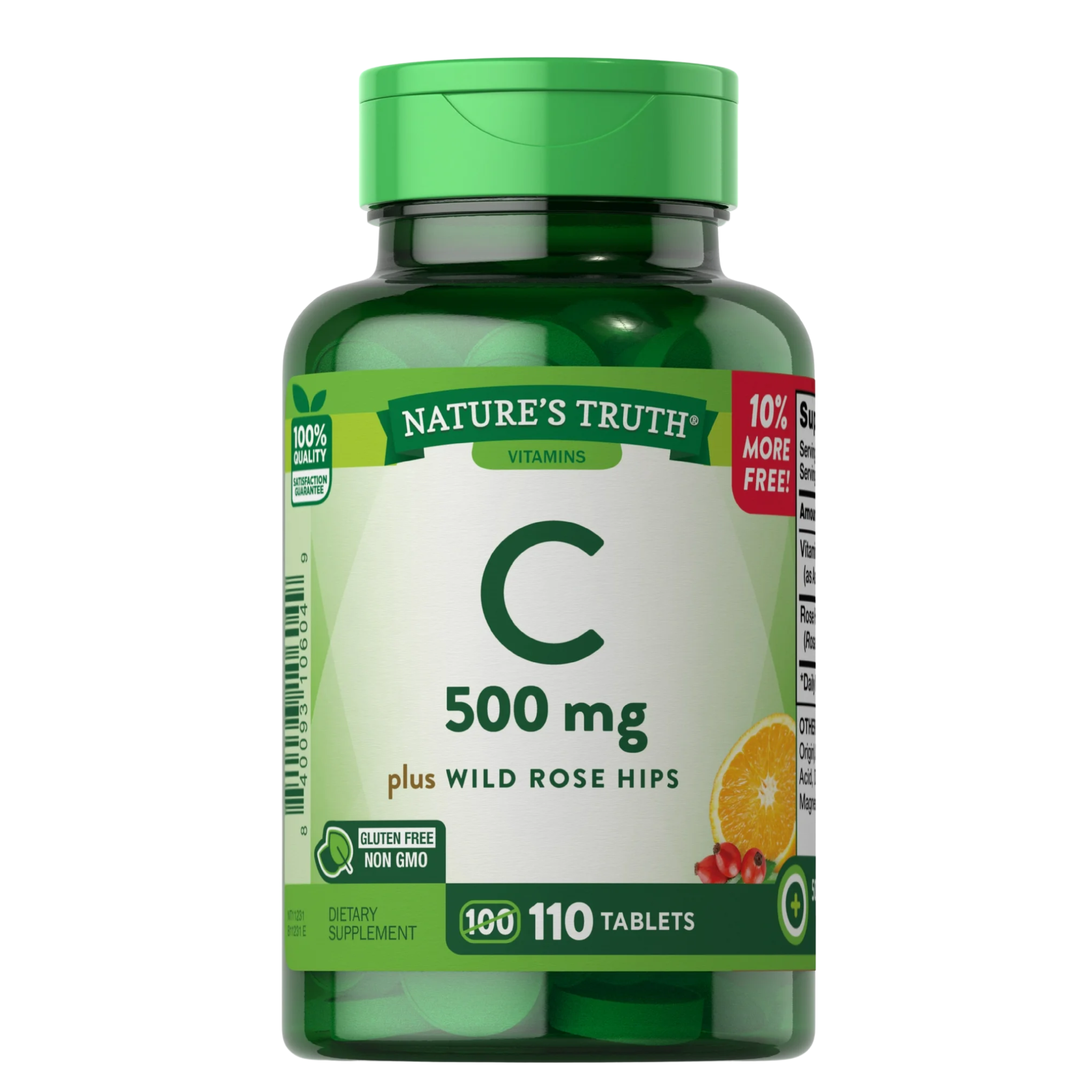 Nature's Truth, Vitamin C Plus Wild Rose Hips, Immune Support Tablets, 500mg, 110 Ct