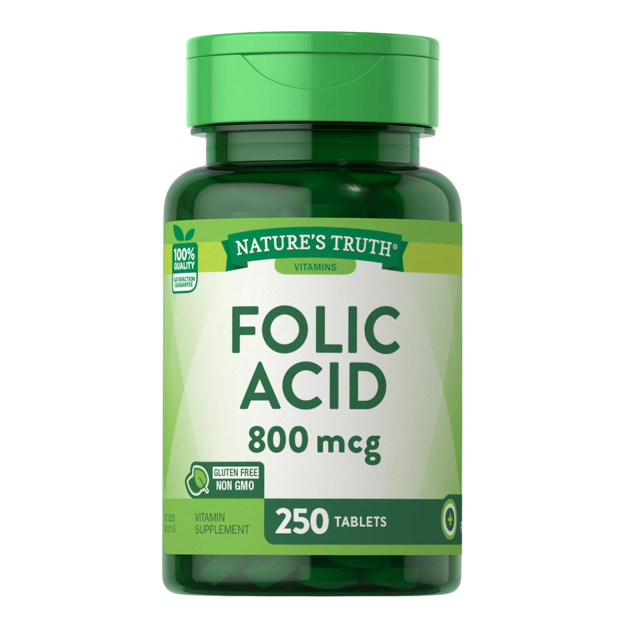 Nature's Truth, Folic Acid 800 mcg, Supports Prenatal and Heart Health with Essential Nutrient Support, 250 Vegetarian Tablets
