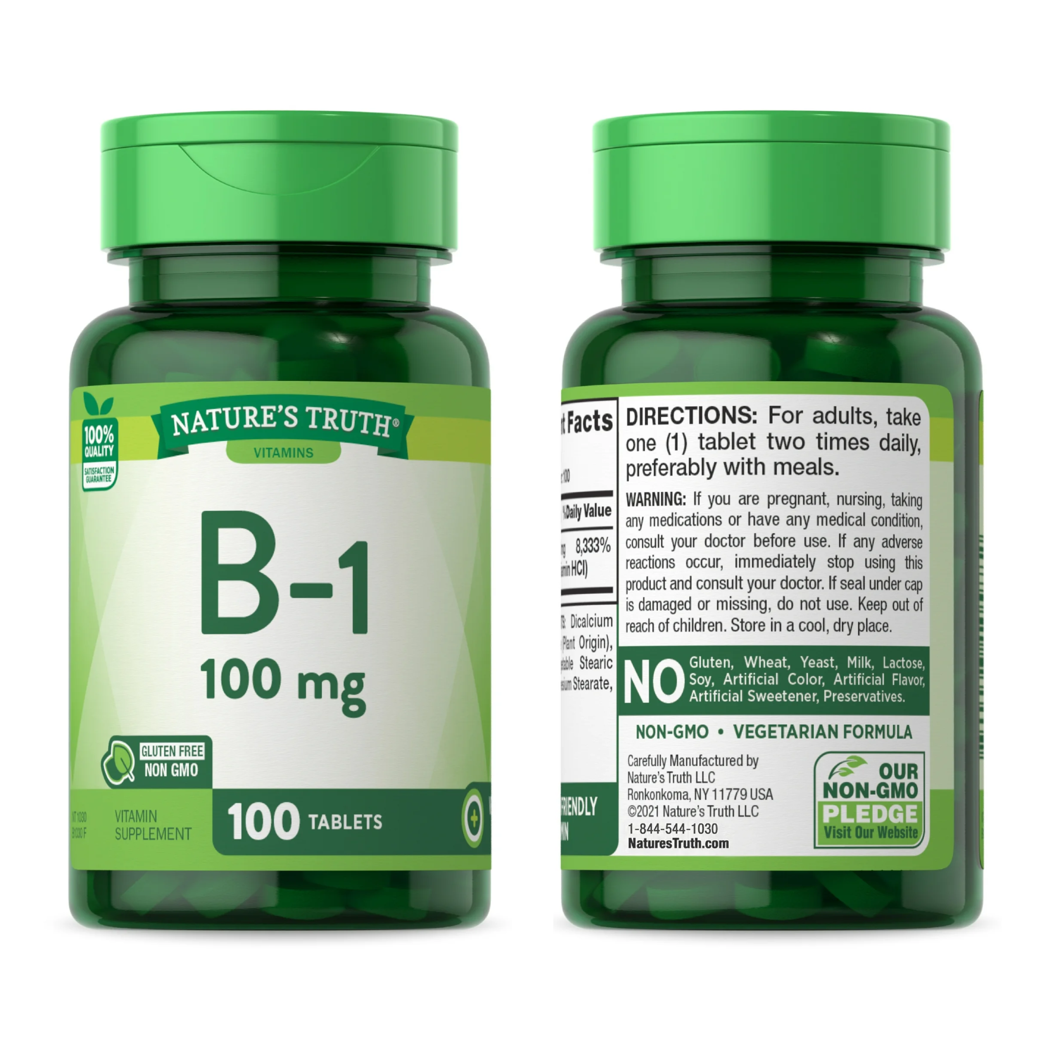 Nature's Truth, Vitamin B1 100mg, Energy Support, Vegan Supplement for Men & Women, 100 Tablets