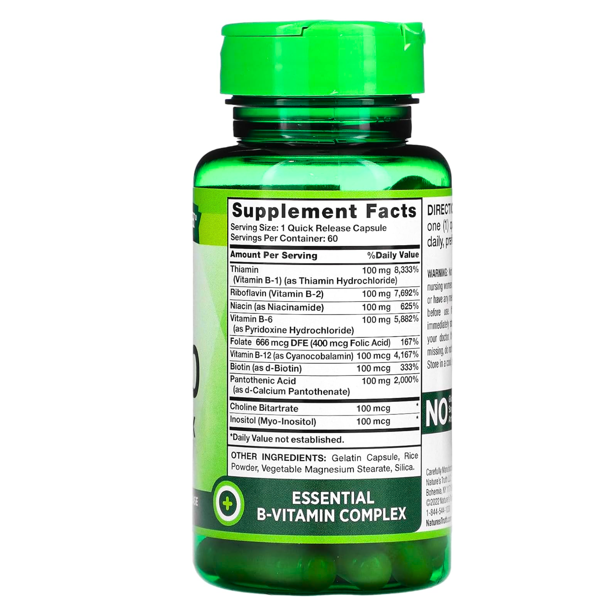 Nature's Truth, B-100 Complex Vitamin, High-Potency Energy Support, 60 Capsules