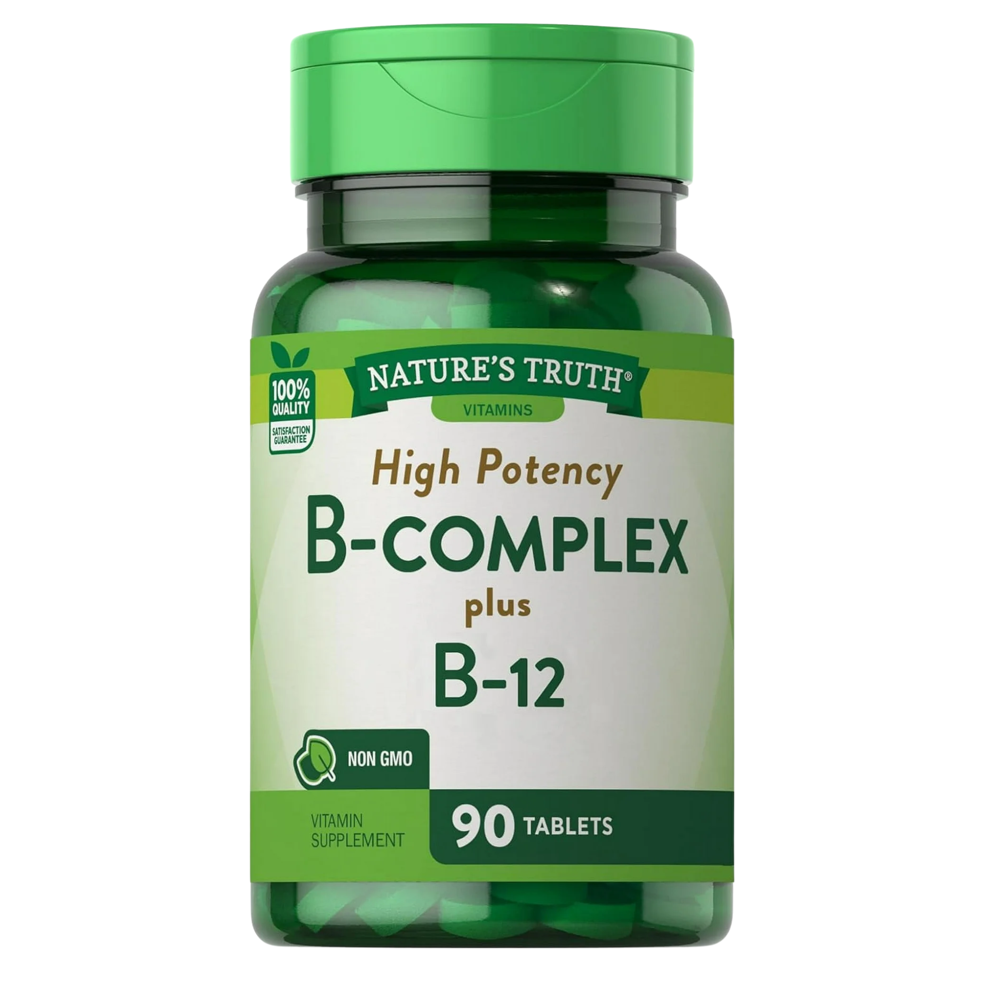 Nature's Truth, Vitamin B Complex Plus B12, Energy & Metabolism Support, Vegetarian & Non-GMO, 90 Tablets