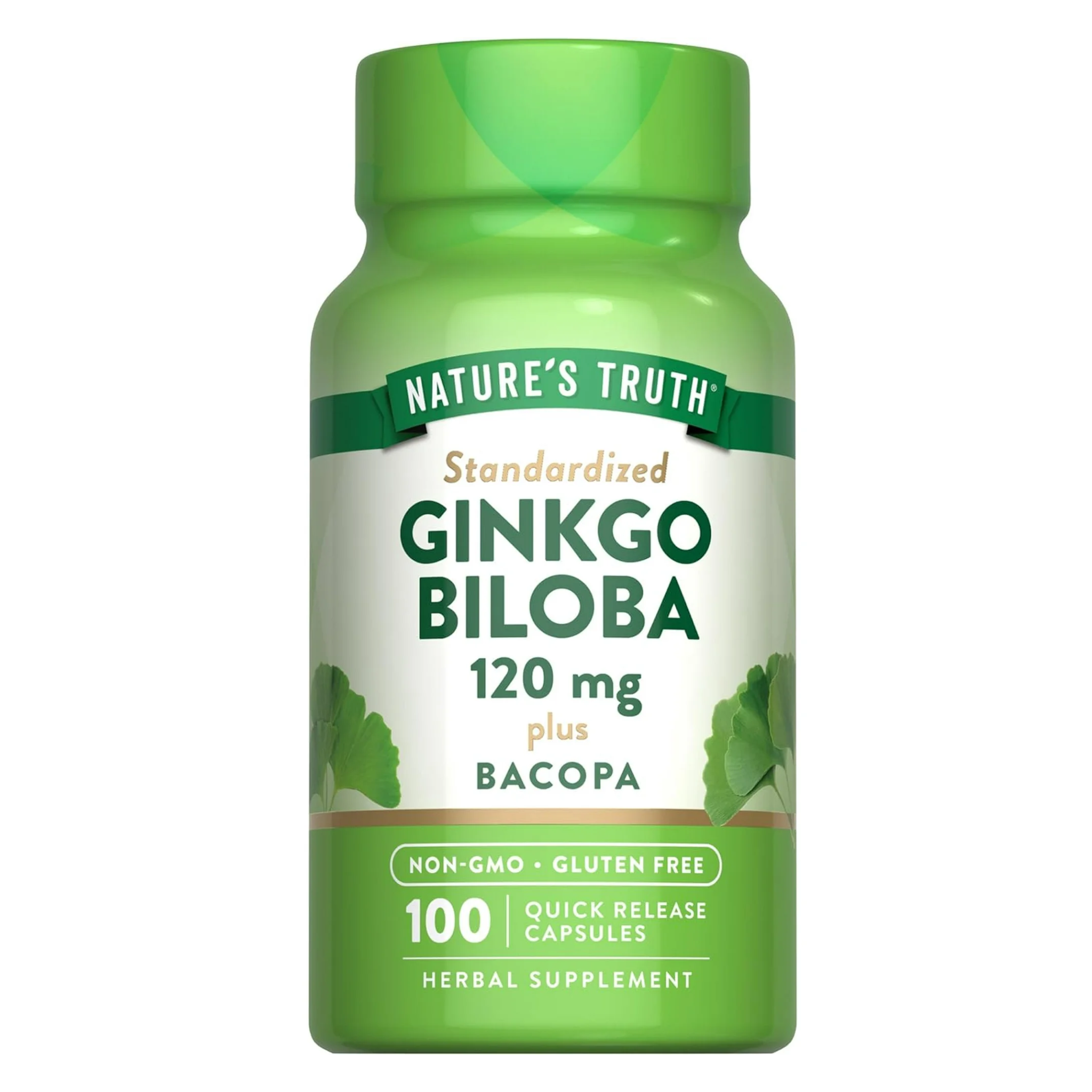 Nature's Truth, Standardized Extract Ginkgo Biloba Plus, Dietary Supplement for Brain Health, 100 Ct