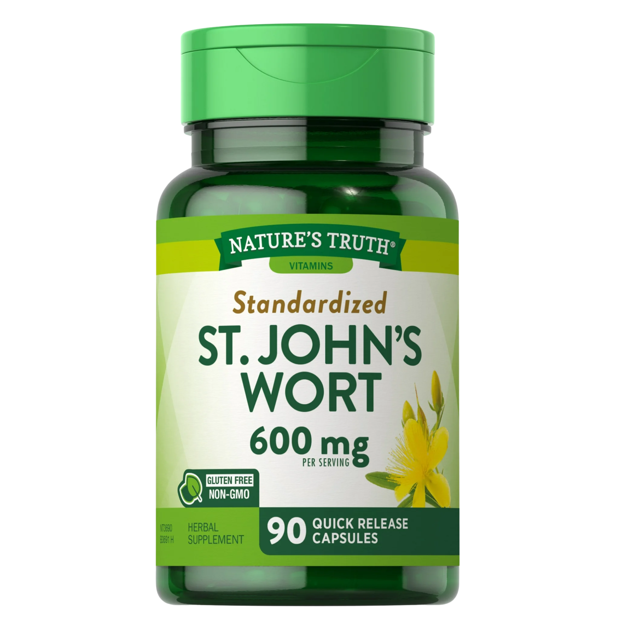 Nature's Truth, St. John’s Wort 600mg Capsules, Herbal Mood Support Supplement, 90 Ct