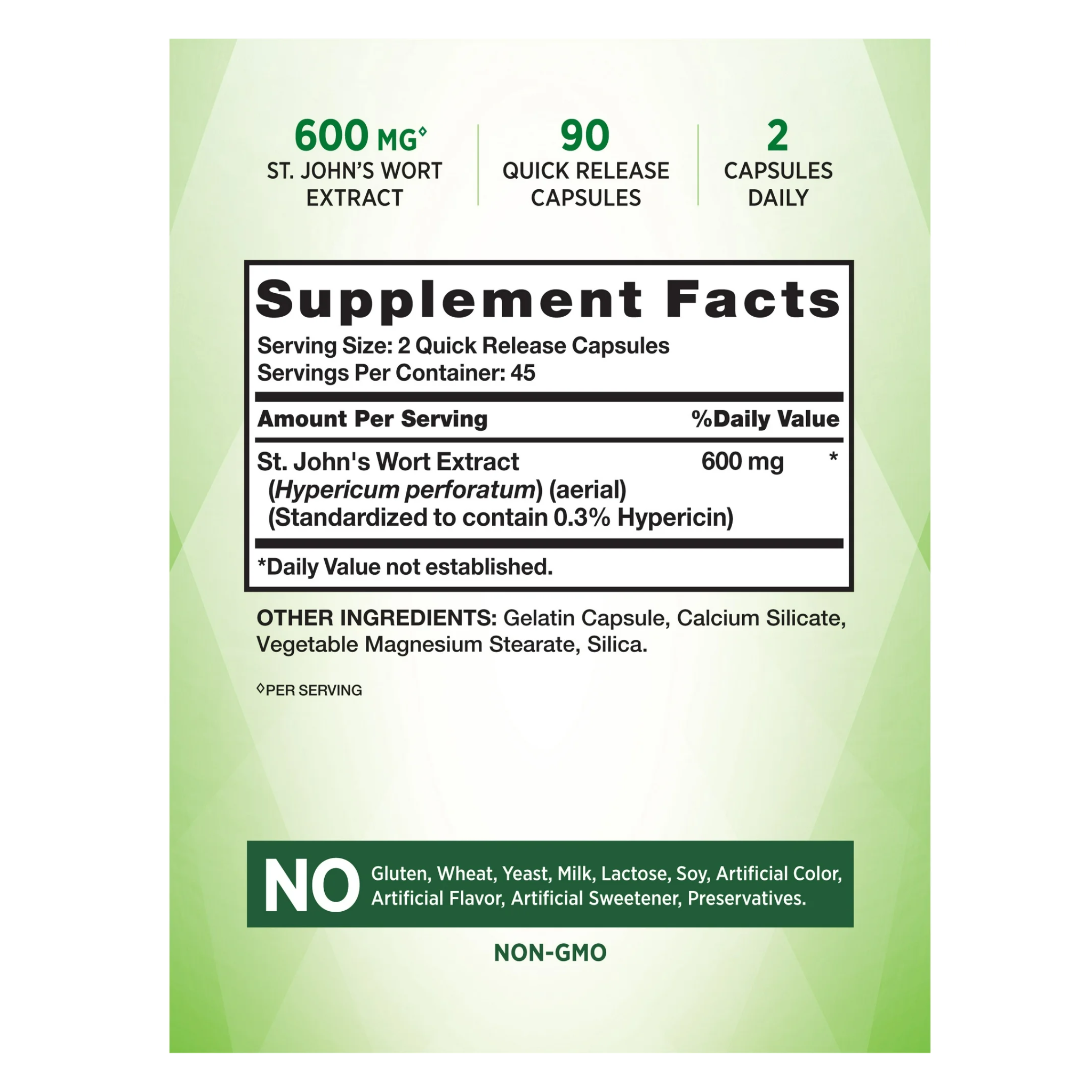Nature's Truth, St. John’s Wort 600mg Capsules, Herbal Mood Support Supplement, 90 Ct