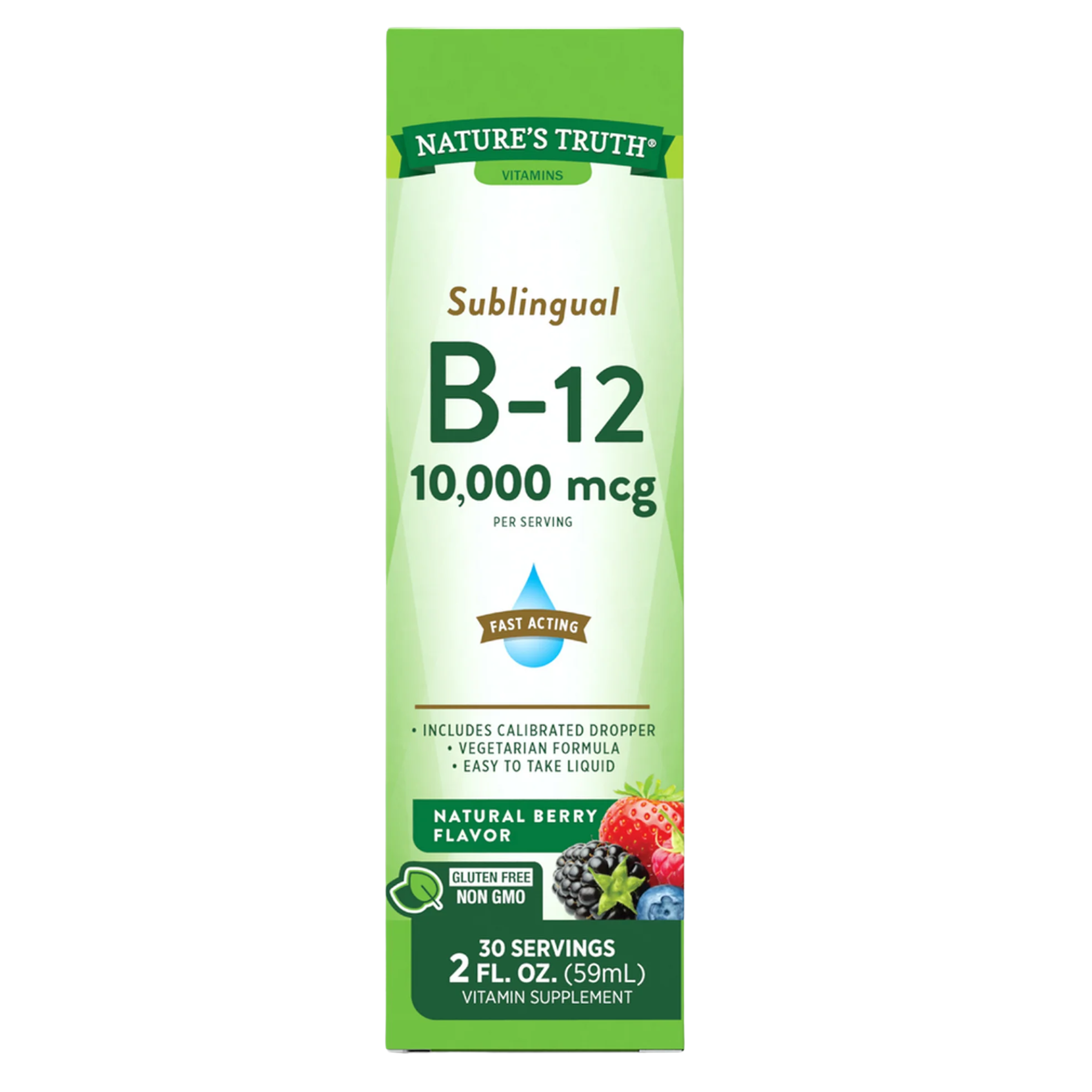 Nature's Truth, Sublingual Vitamin B-12 Liquid, 10,000 mcg, 2 oz