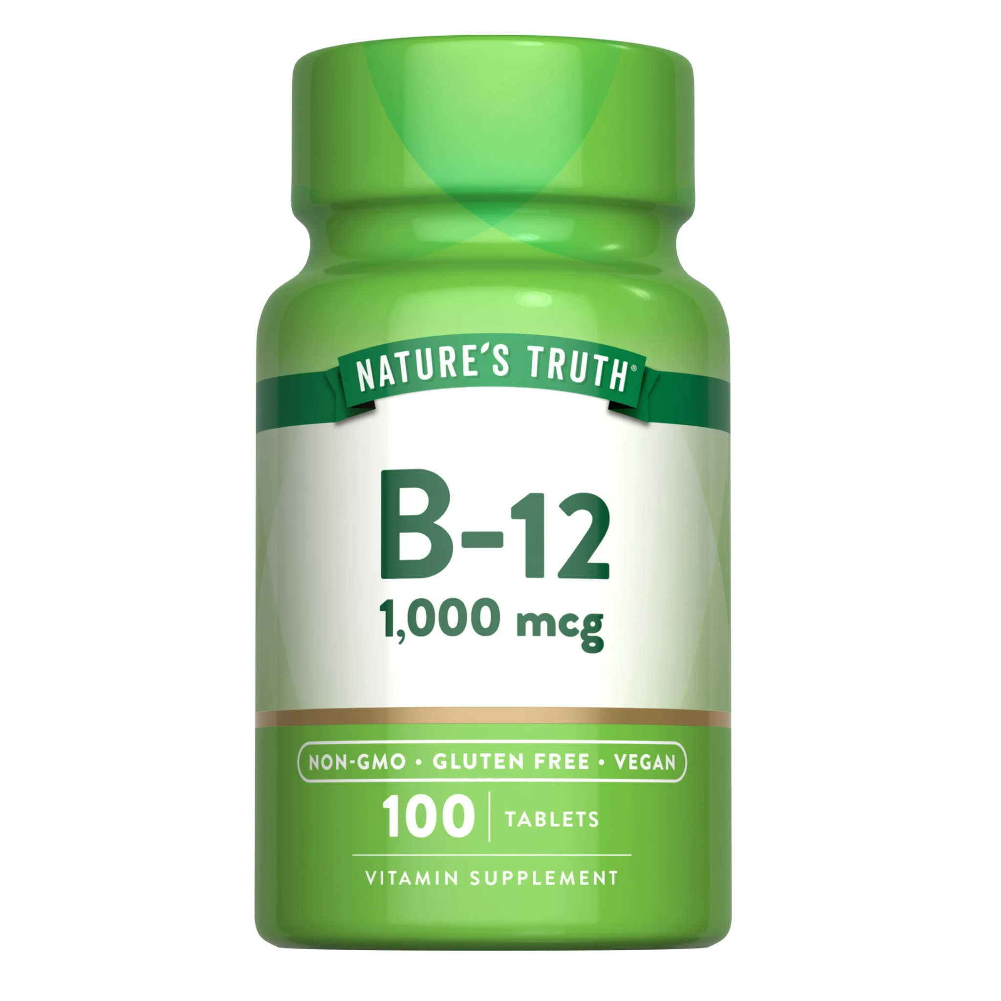 Nature's Truth, B12 Vitamin Tablets, 1000 mcg, Non-GMO & Gluten-Free, 100 Count