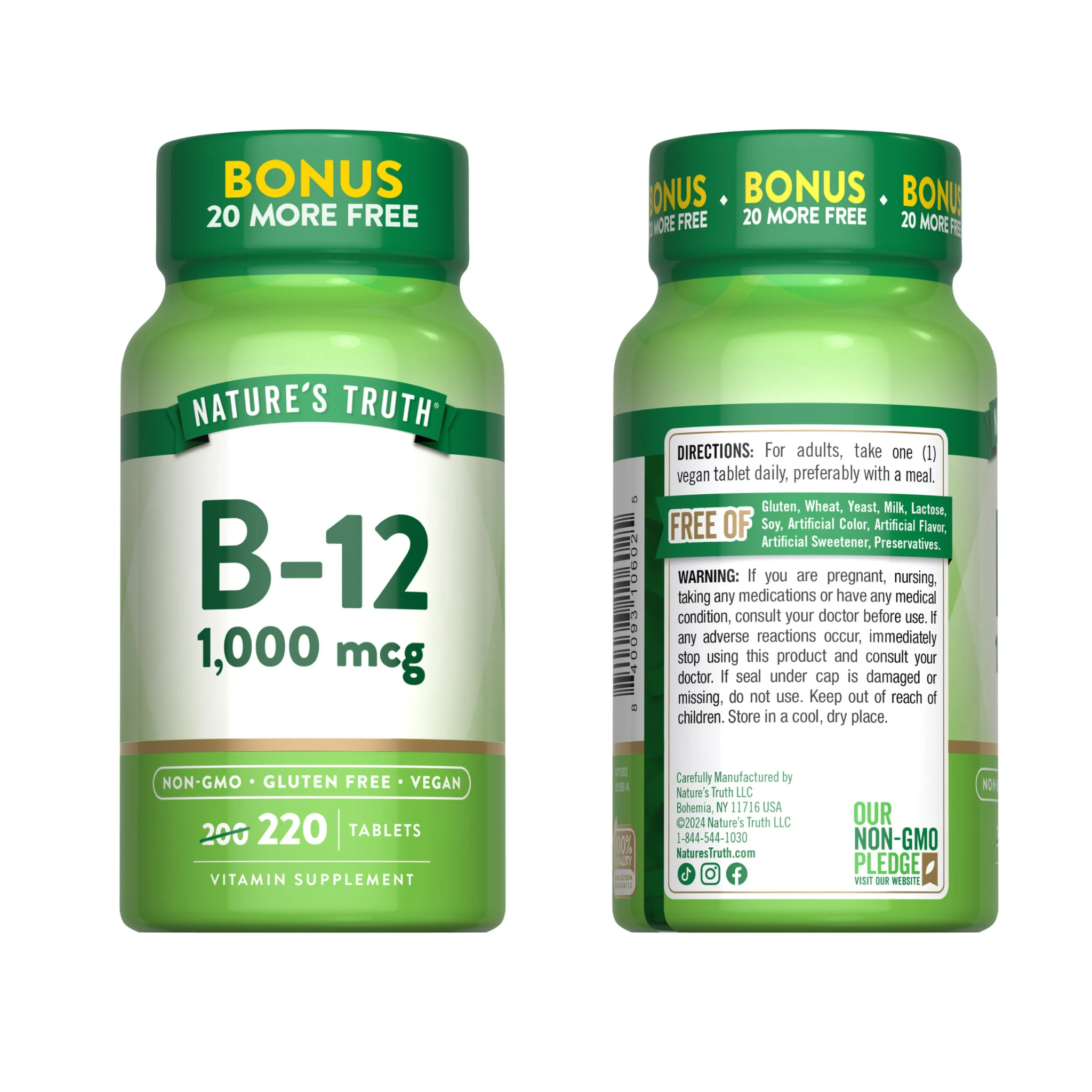Nature's Truth, Vitamin B-12 Tablets, 1,000 mcg, 220 Count