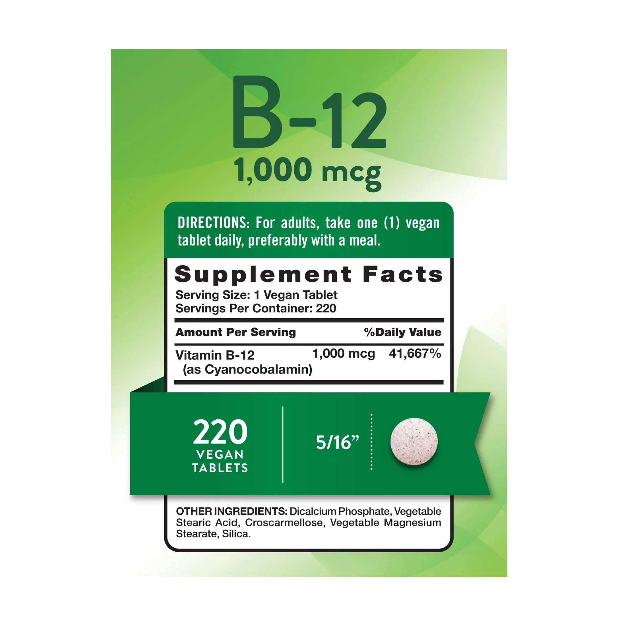 Nature's Truth, Vitamin B-12 Tablets, 1,000 mcg, 220 Count