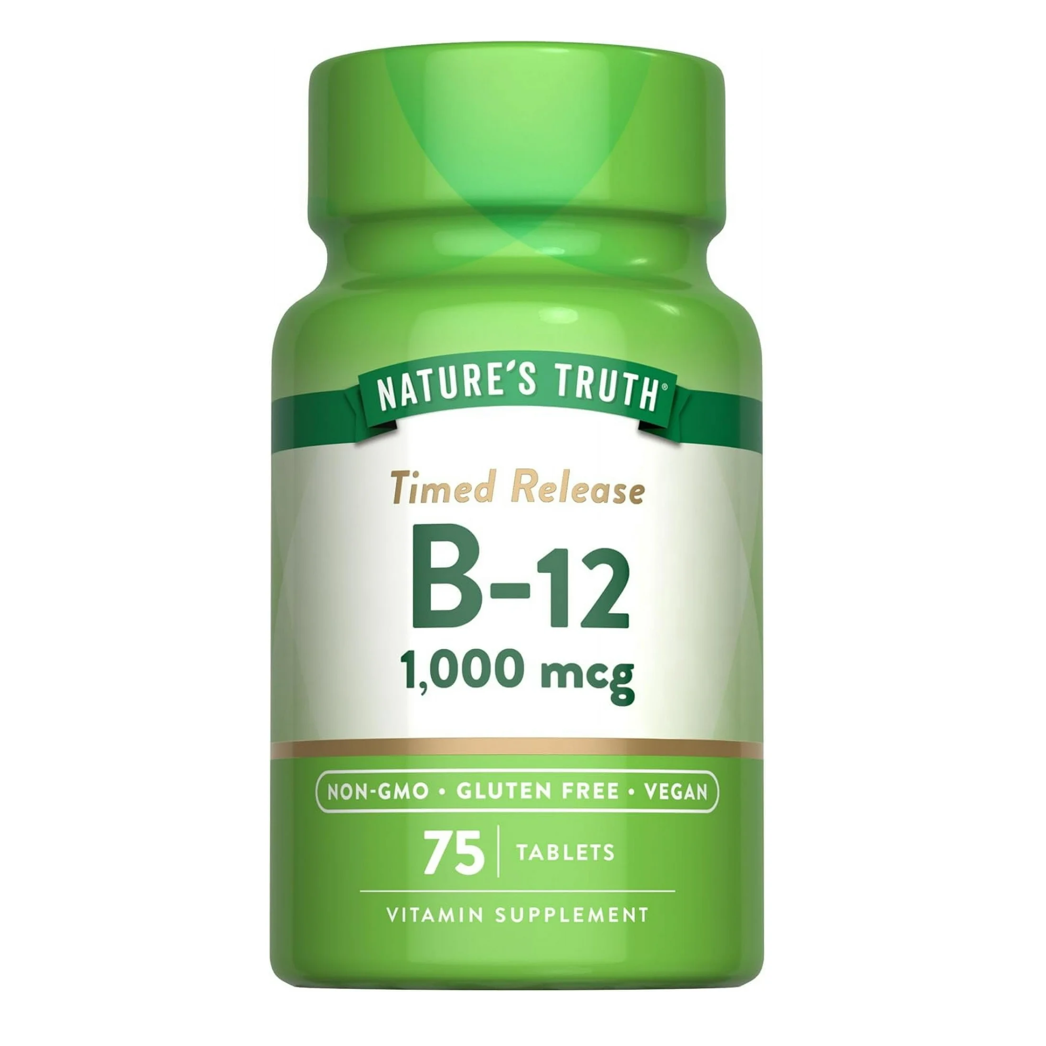 Nature's Truth, B12 Vitamin Timed Release Tablets, 1000 mcg, 75 Count