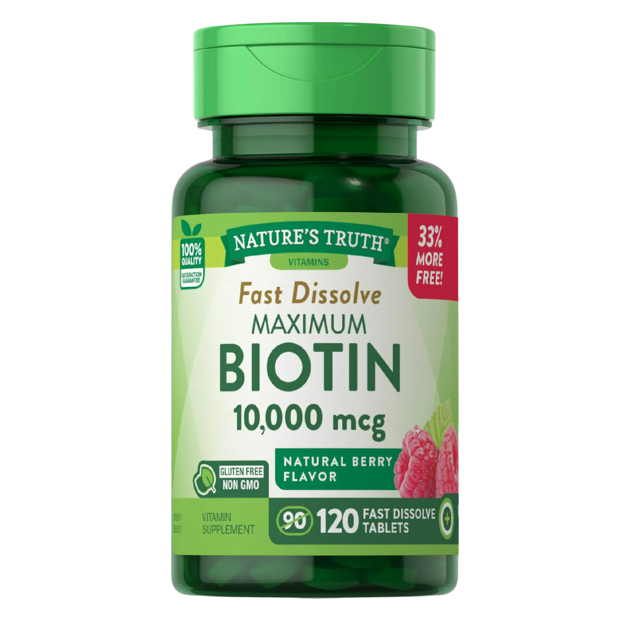 Nature's Truth, Maximum Strength Biotin 10,000 mcg, Supports Healthy Hair, Skin, and Nails, 120 Tablets