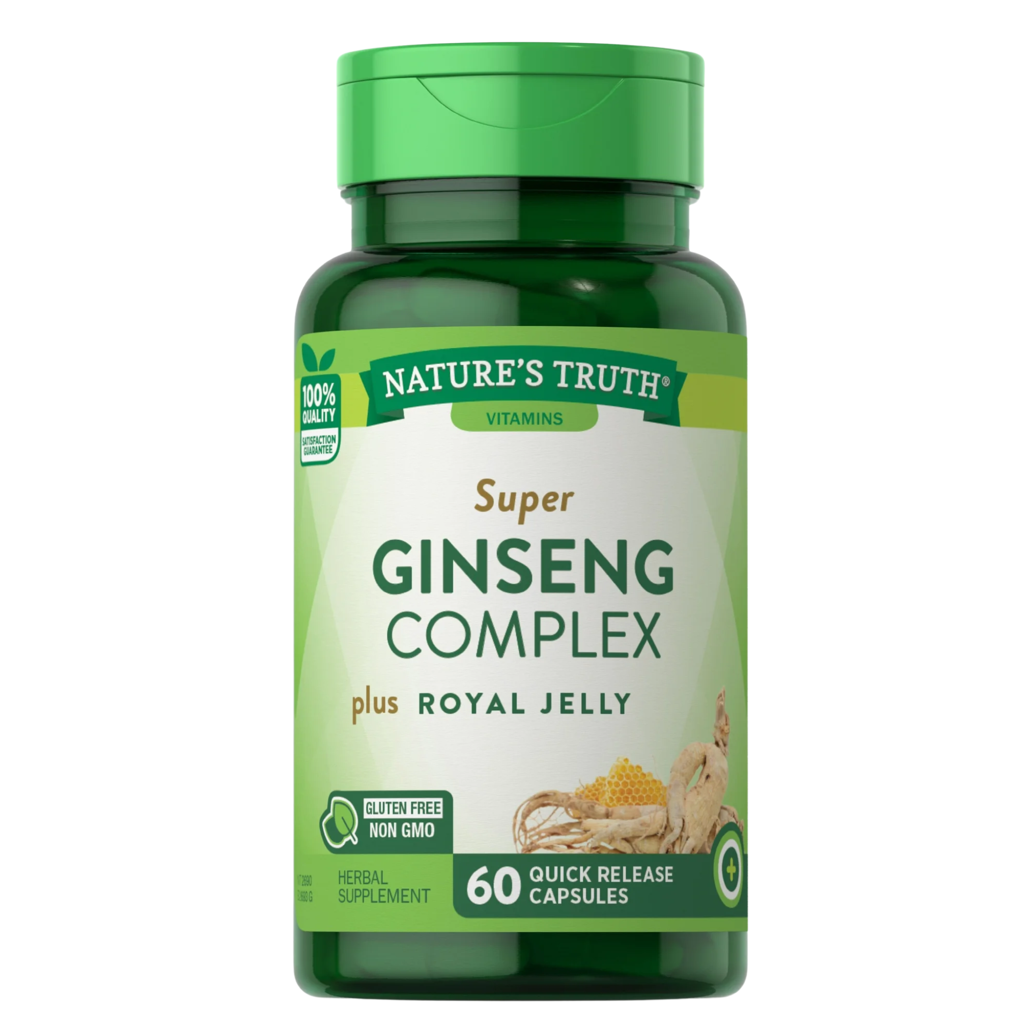 Nature's Truth, Super Ginseng Complex with Royal Jelly, Ginseng Extract Capsules, 60 Ct