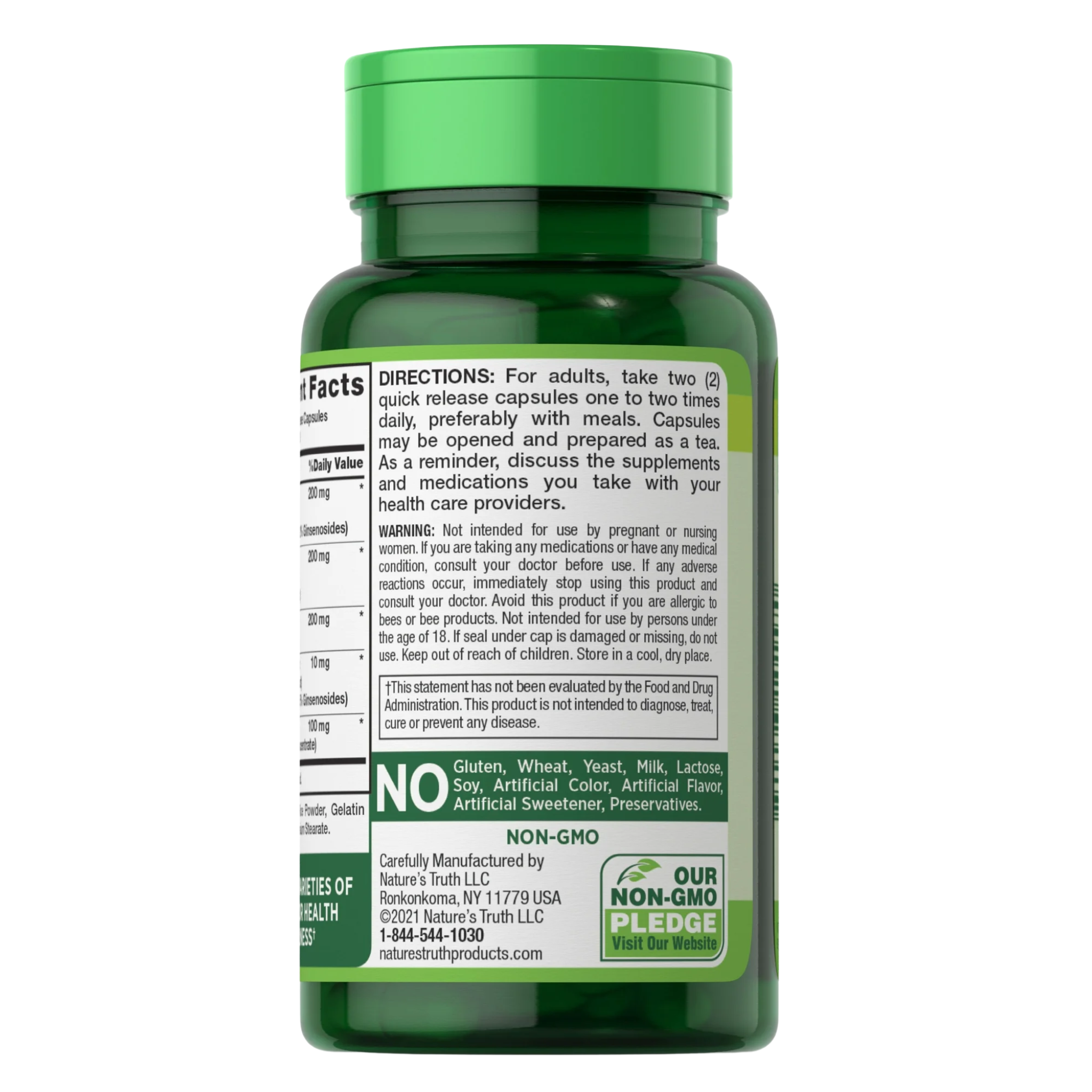 Nature's Truth, Super Ginseng Complex with Royal Jelly, Ginseng Extract Capsules, 60 Ct