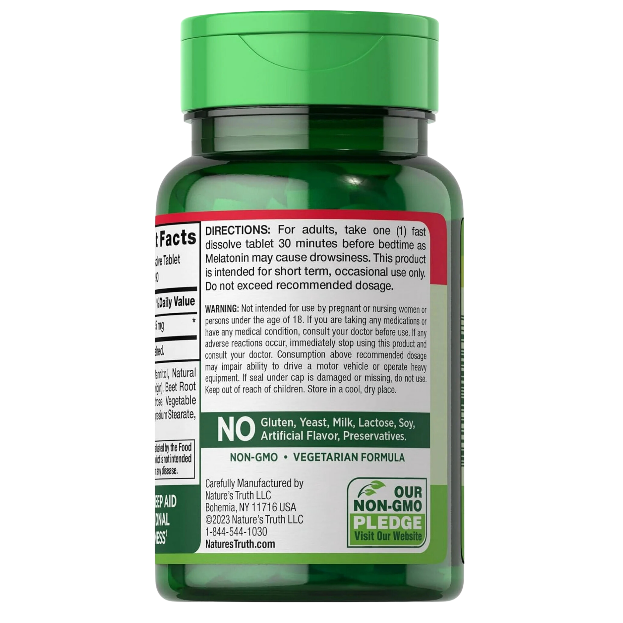 Nature's Truth, Melatonin Fast Dissolve Tablets, 5mg Nighttime Sleep Aid, Berry Flavor, 90 Count