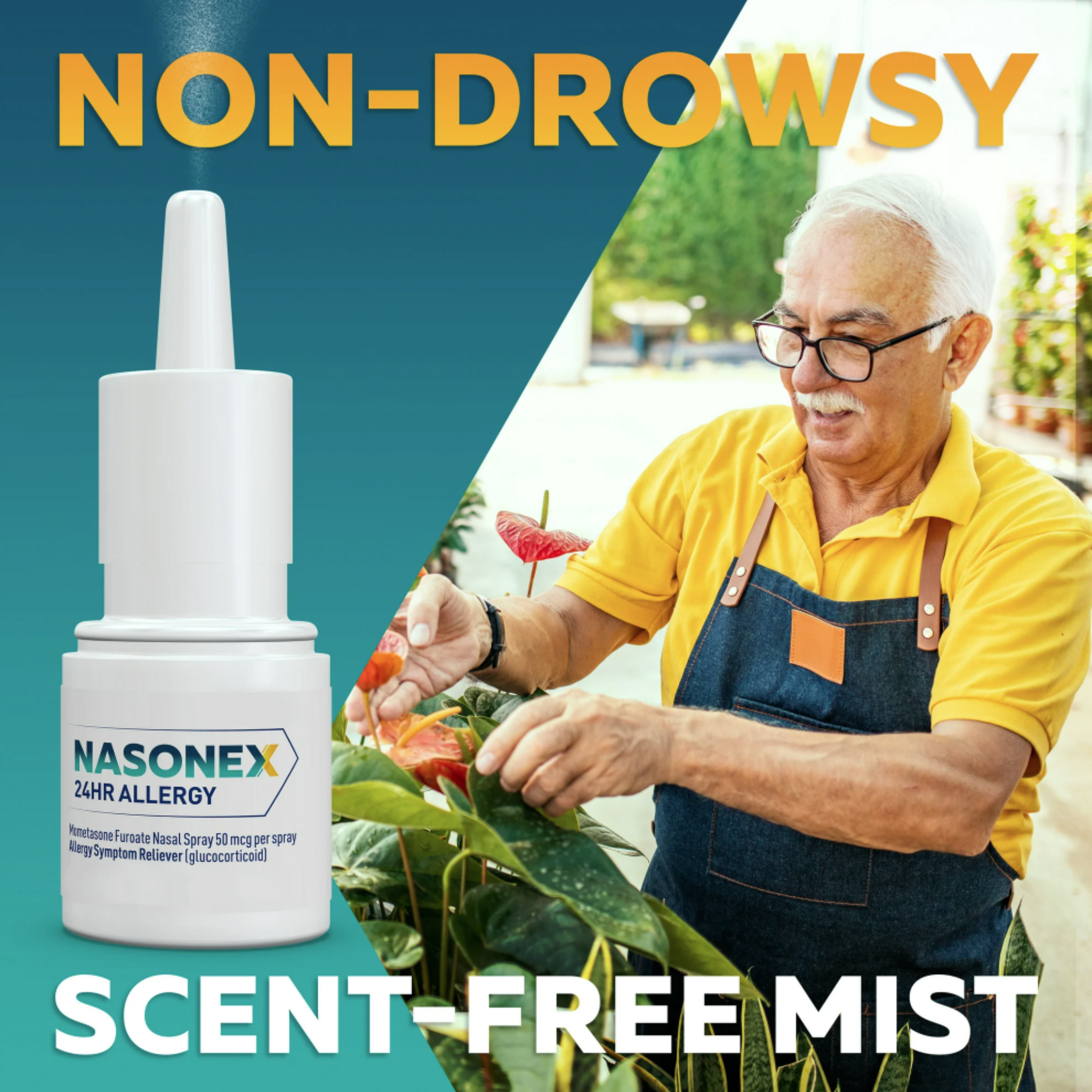 Nasonex 24HR Allergy Nasal Spray, 24 Hour Allergy Medicine, 120 SPR 17.0ML