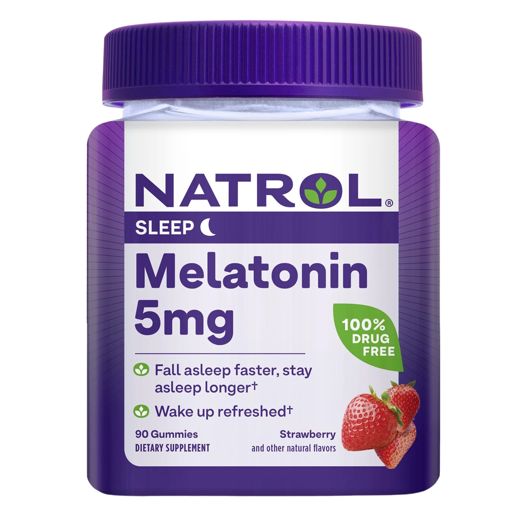 Natrol, Melatonin Gummies, 5mg Sleep Support Supplement, Strawberry Flavor, 90 Count