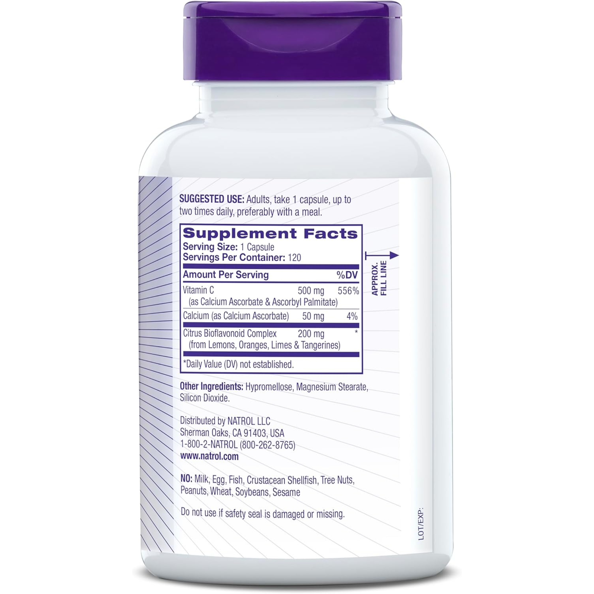 Natrol, Easy-C Immune Health Supplement, Vitamin C with Bioflavonoids, Antioxidant and Immune Support, 500 mg, 120 Veggie Capsules