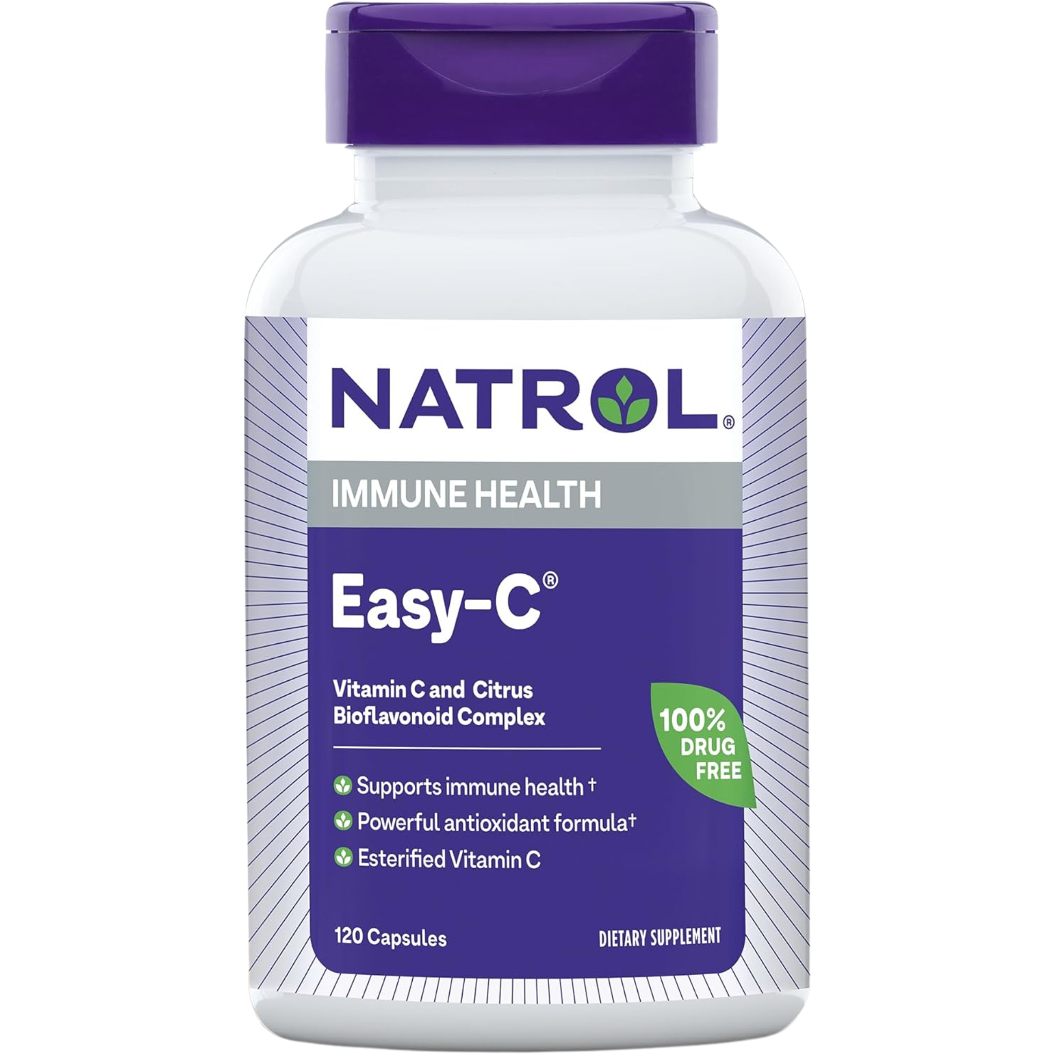 Natrol, Easy-C Immune Health Supplement, Vitamin C with Bioflavonoids, Antioxidant and Immune Support, 500 mg, 120 Veggie Capsules