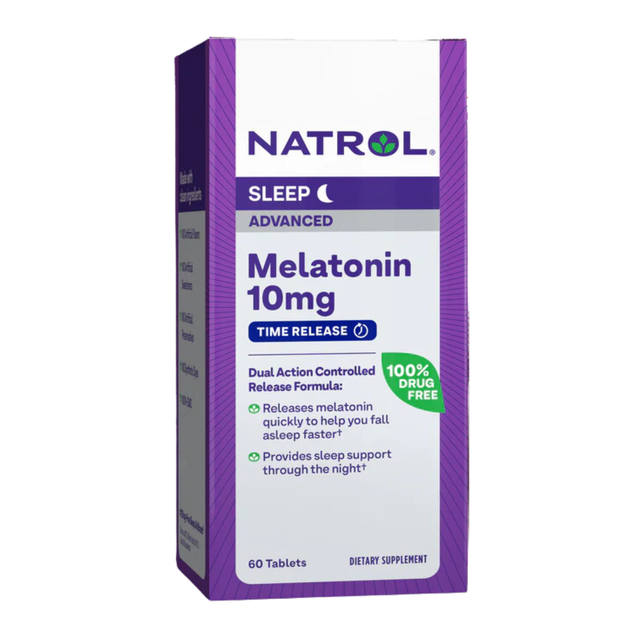 Natrol, Advanced Sleep Melatonin Time Release Tablets, 10mg Nighttime Support, 60 Count