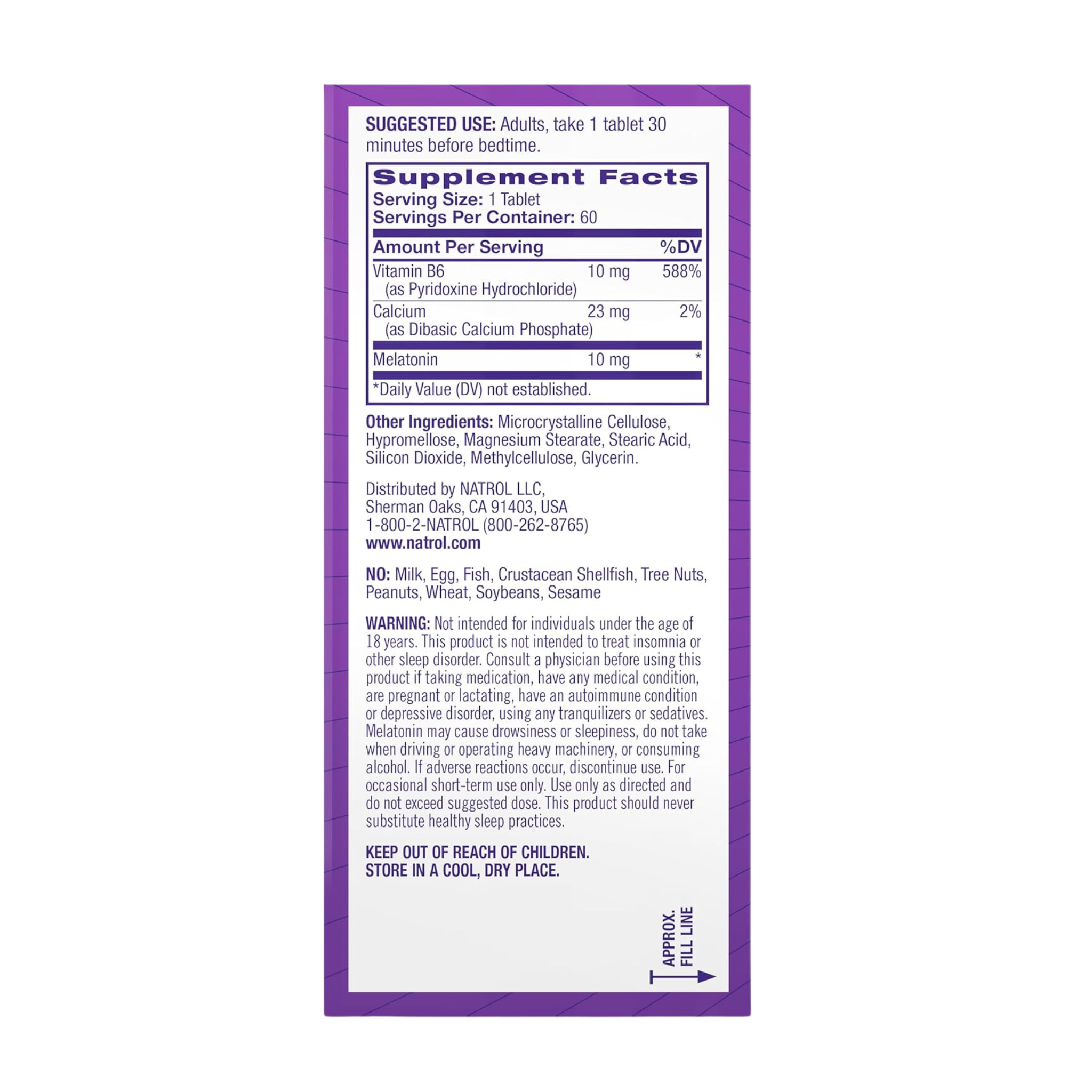 Natrol, Advanced Sleep Melatonin Time Release Tablets, 10mg Nighttime Support, 60 Count