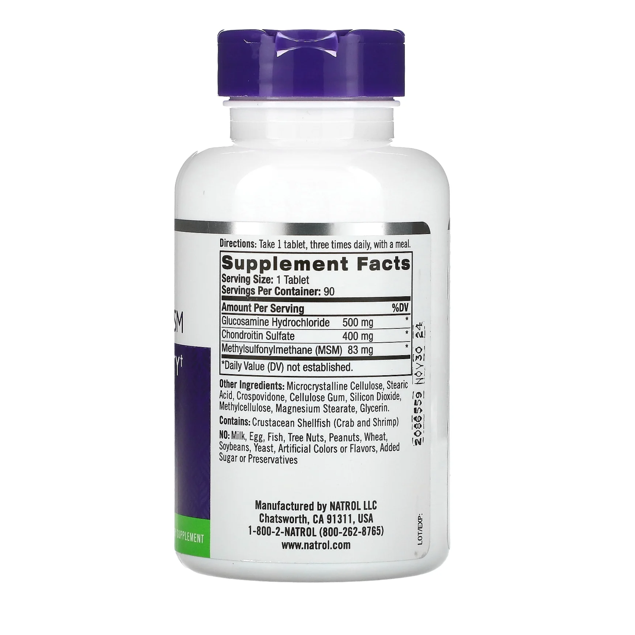 Natrol, Glucosamine Chondroitin & MSM, Triple Action Joint Health Supplement, 90 Tablets