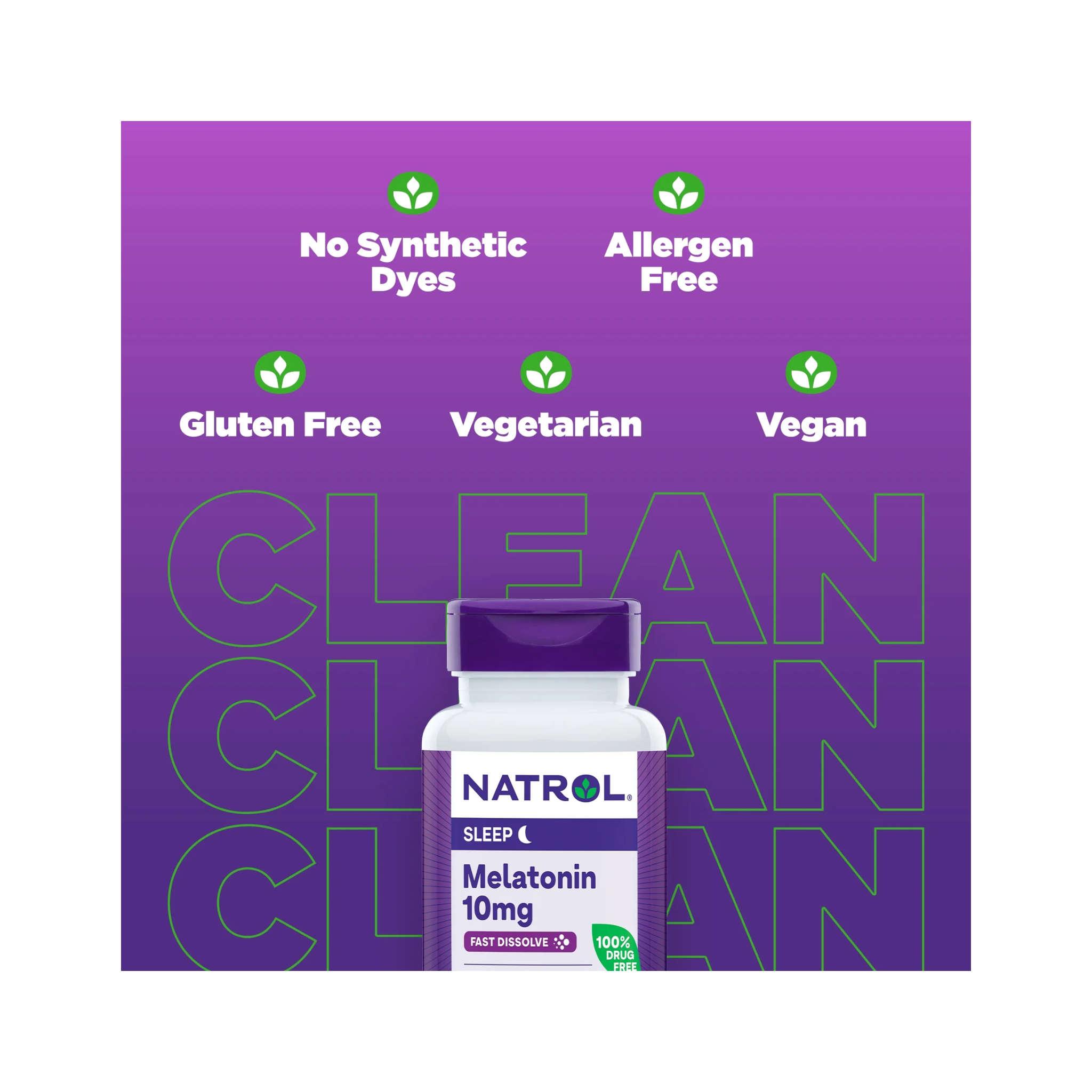 Natrol, Sleep Melatonin Fast Dissolve Tablets, 10mg Nighttime Sleep Aid, Strawberry Flavor, 60 Count