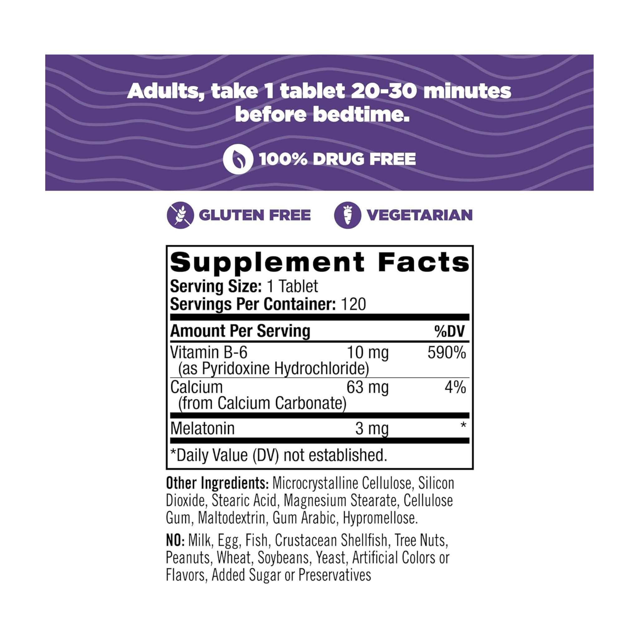 Natrol, Melatonin Tablets, 3mg Nighttime Sleep Support, 120 Count