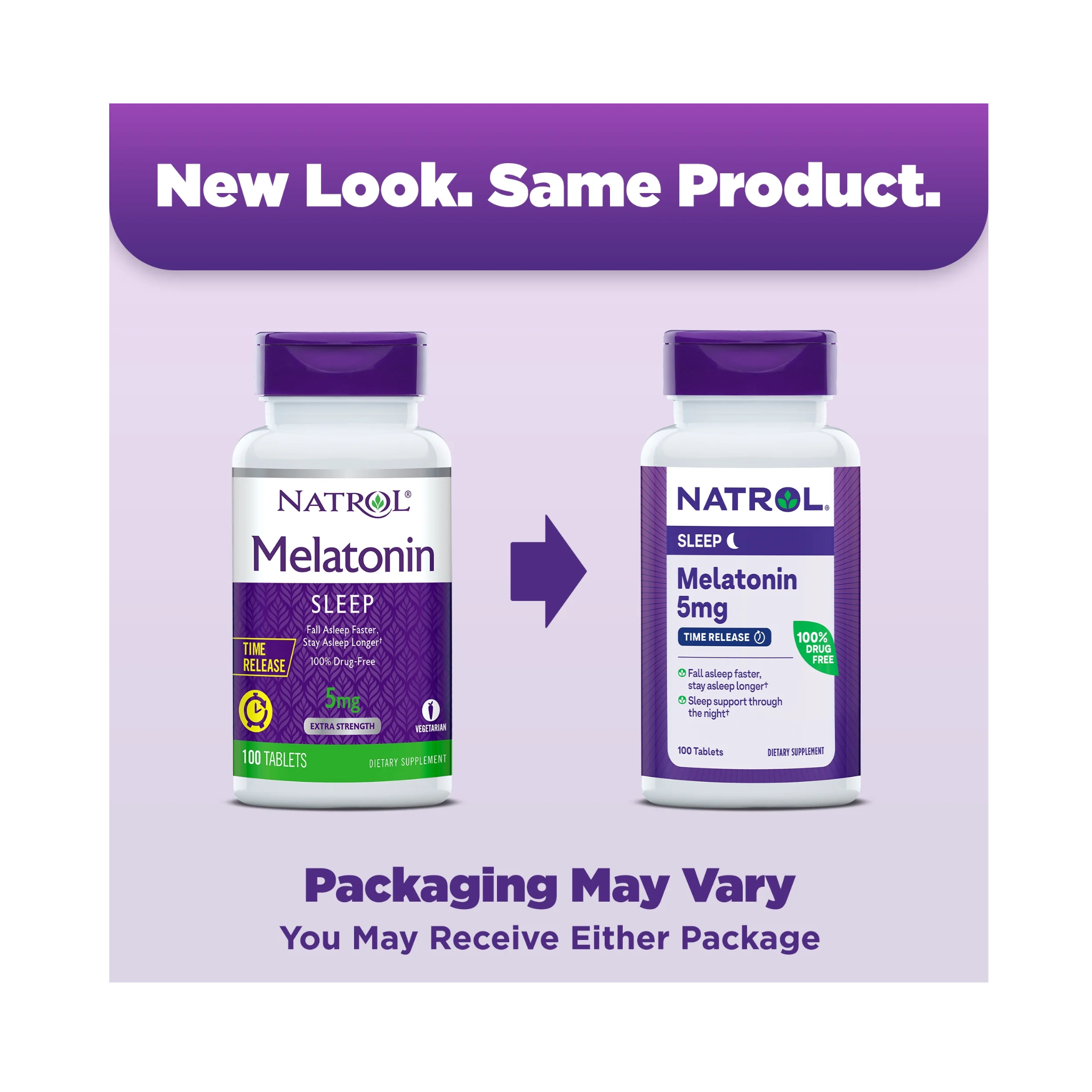 Natrol, Melatonin Time Release Tablets, 5mg Nighttime Sleep Support, 100 Count