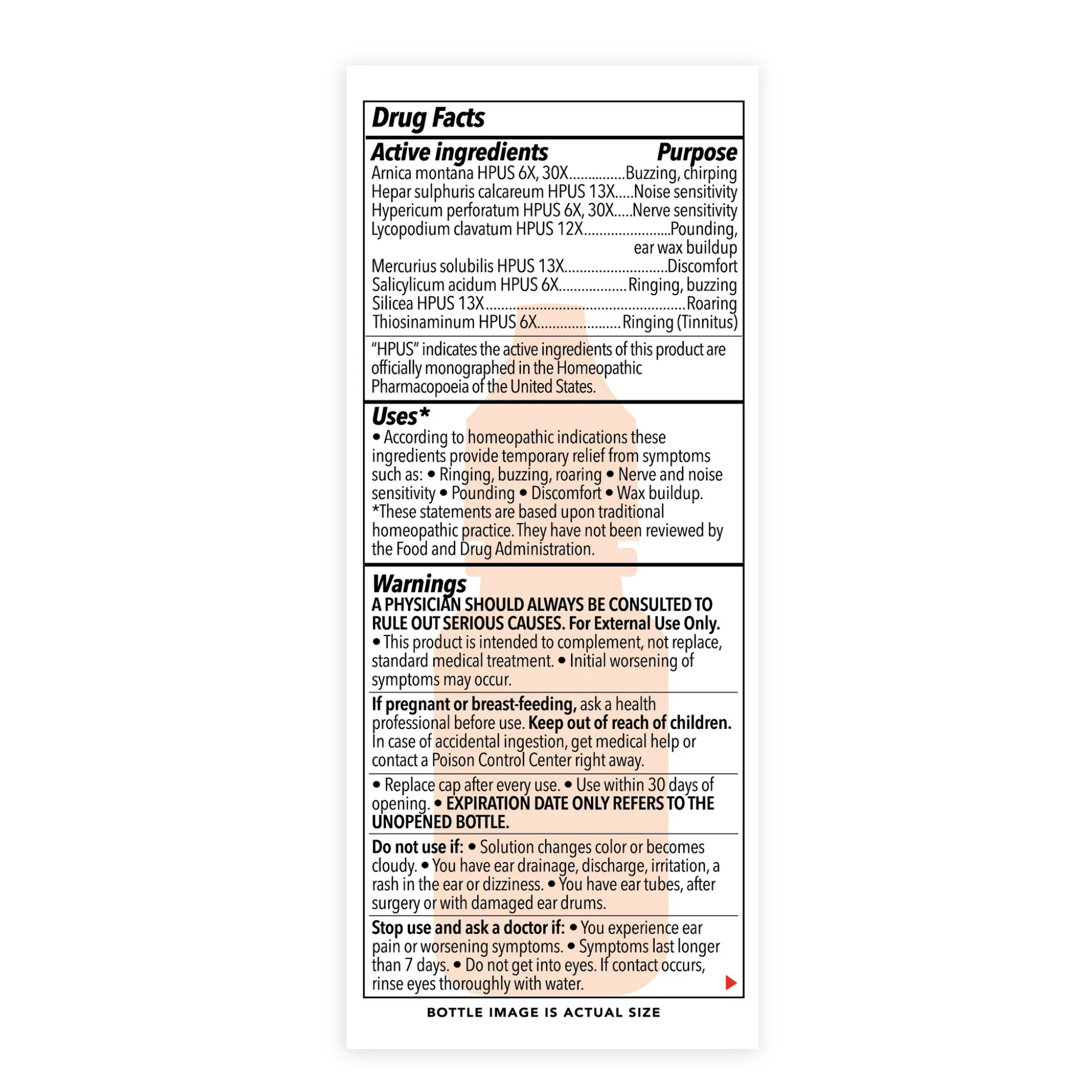Natural Ears, Ring Relief Ear Drops, Tinnitus Symptoms, 1 count, 0.33 fl oz