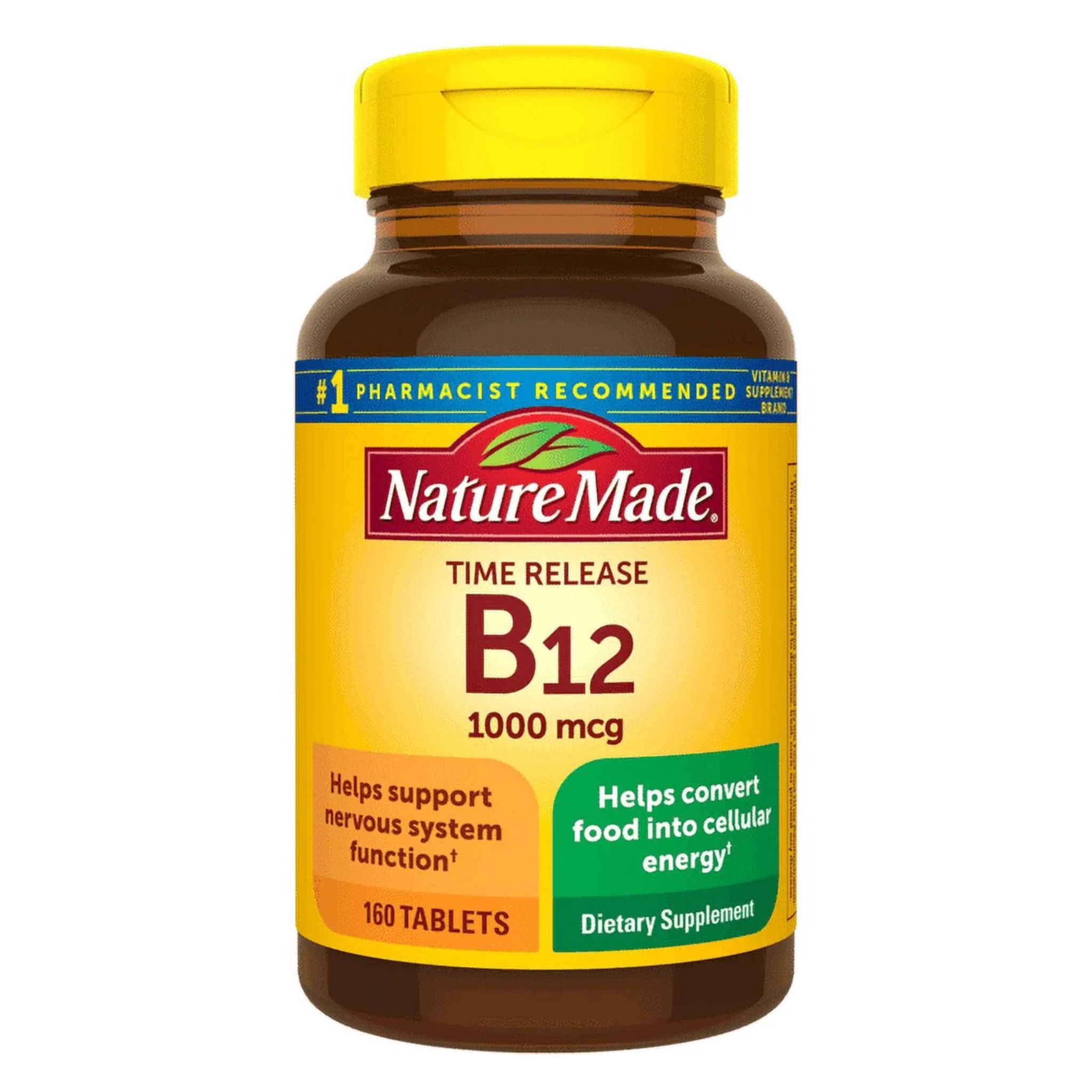 Nature Made, Vitamin B-12 1,000 mcg, Timed Release Tablets, Supports Energy & Nerve Health, 160 Count