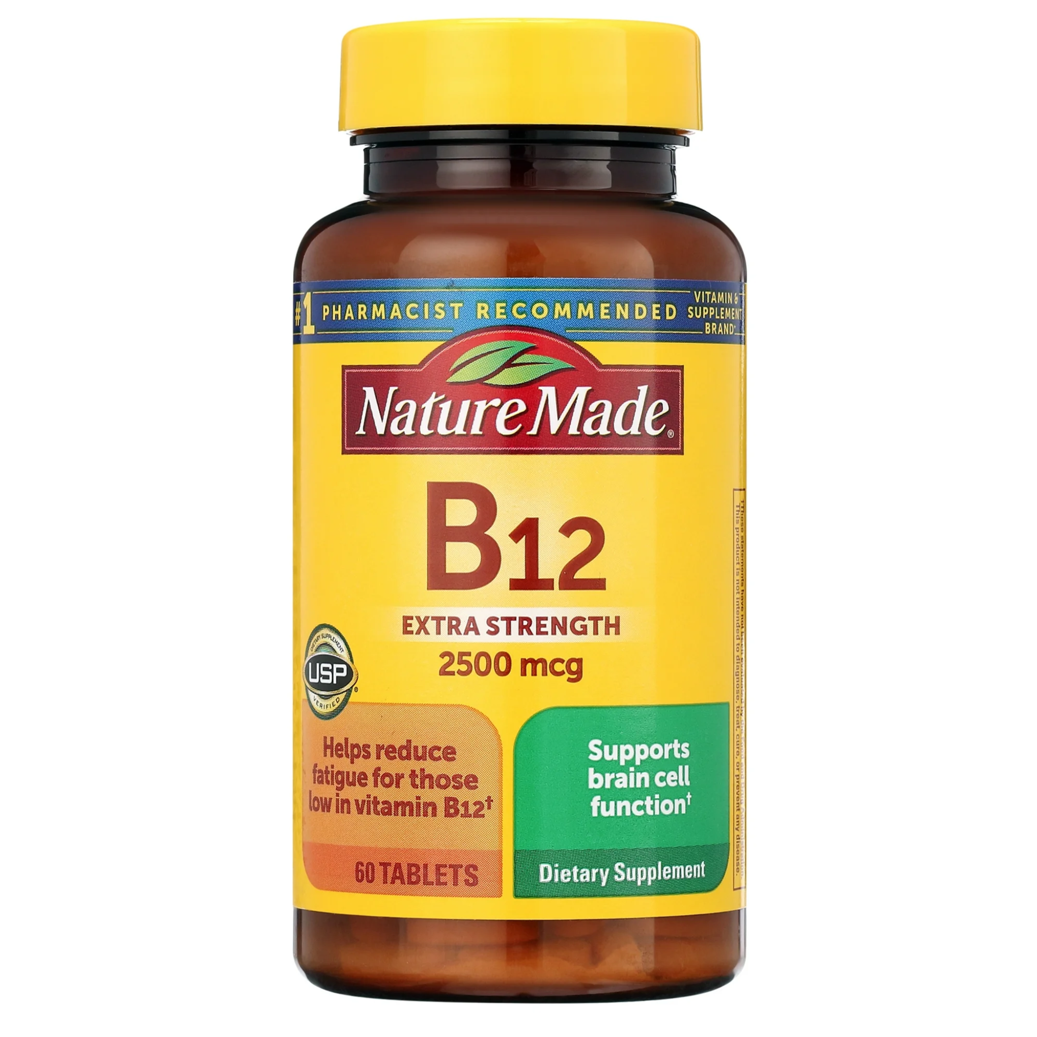 Nature Made, Extra Strength Vitamin B12 2500 mcg, High Potency Tablets, Supports Energy & Nerve Health, 60 Count