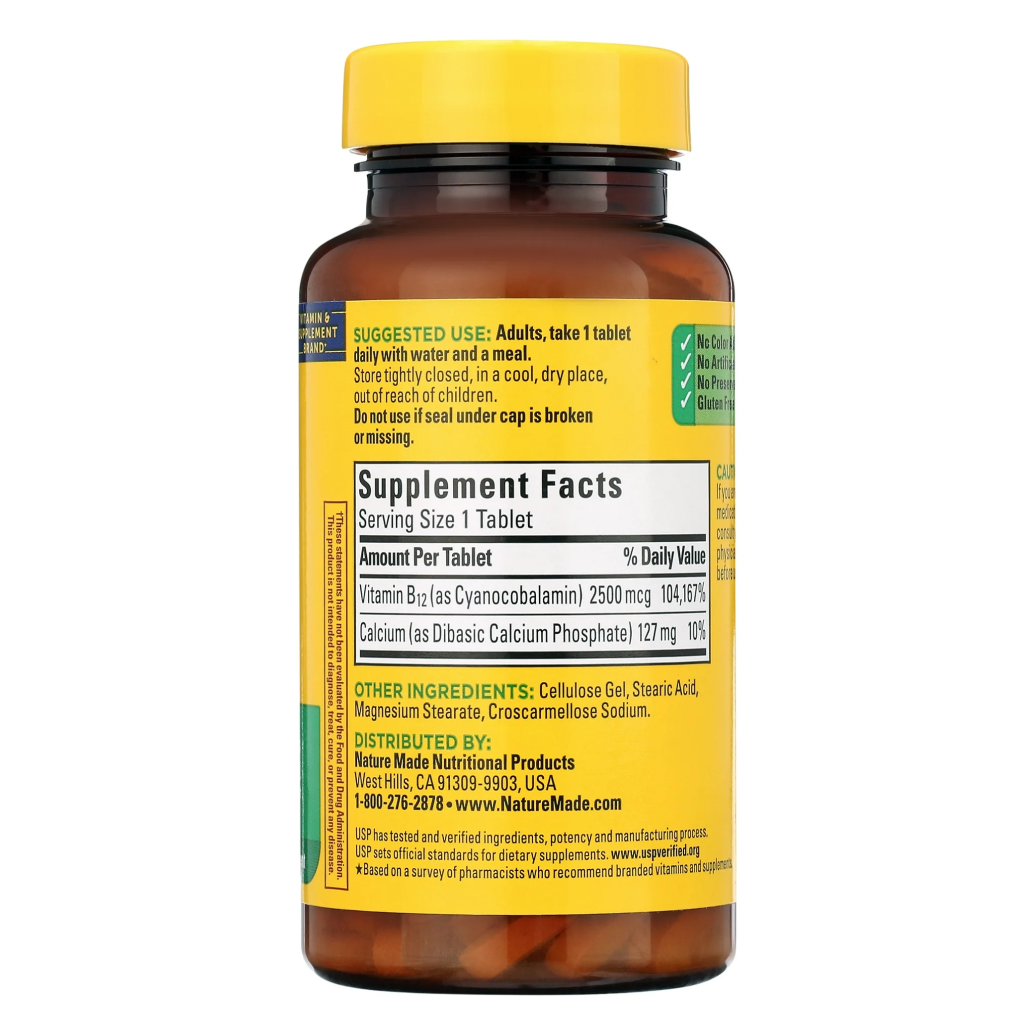 Nature Made, Extra Strength Vitamin B12 2500 mcg, High Potency Tablets, Supports Energy & Nerve Health, 60 Count
