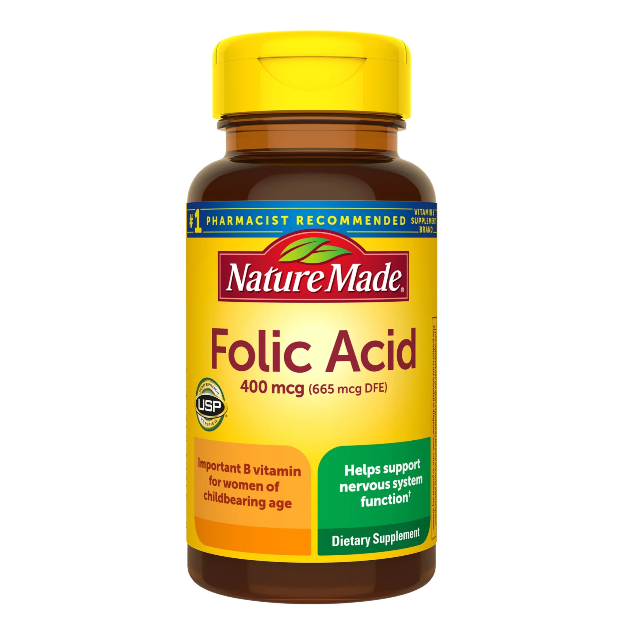 Nature Made, Folic Acid Tablets, Supports Red Blood Cell Formation & DNA Synthesis, 400 mcg , 250 Count