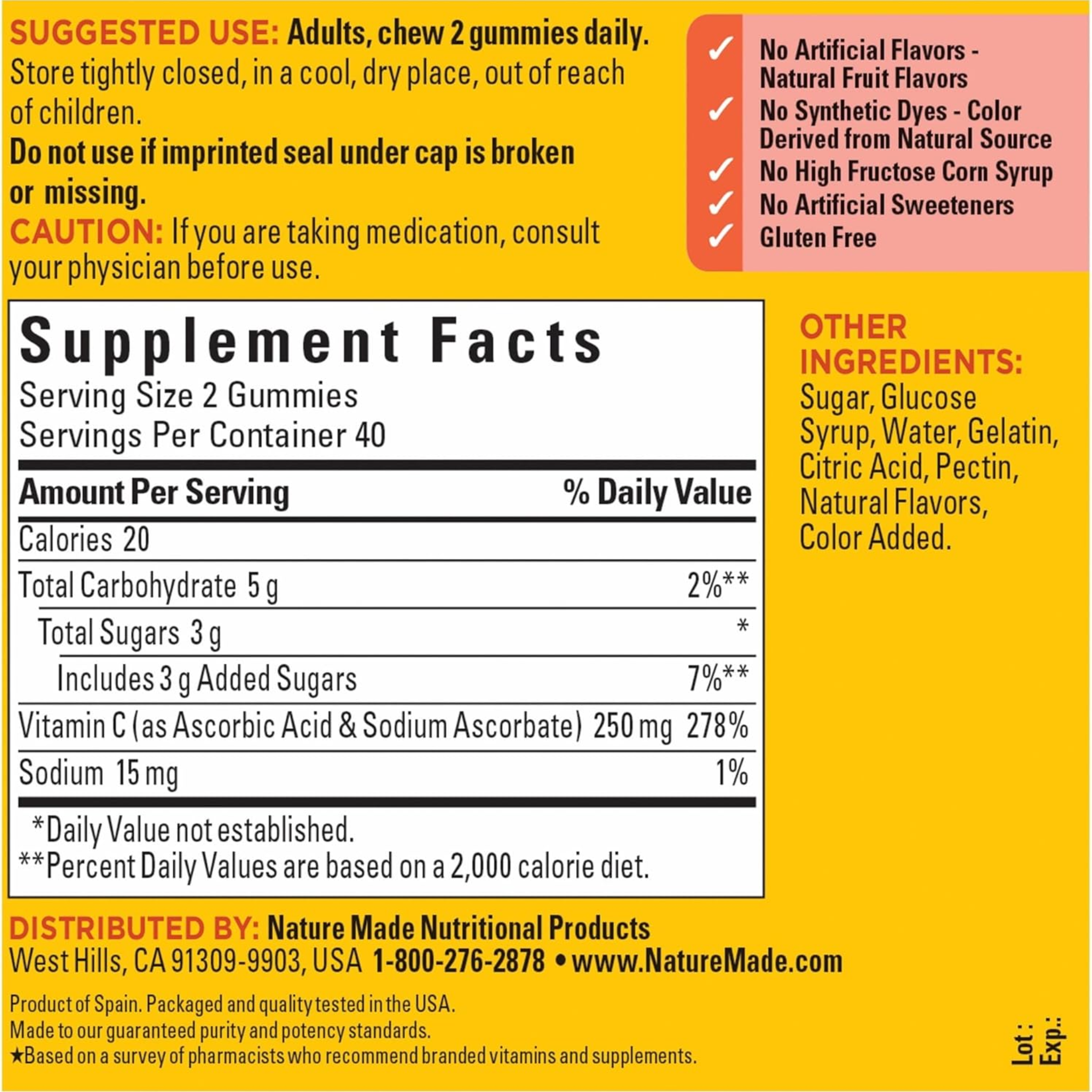 Nature Made, Folic Acid 400 mcg, Supports Nervous System Function and Overall Health, 250 Tablets - Pharmaful