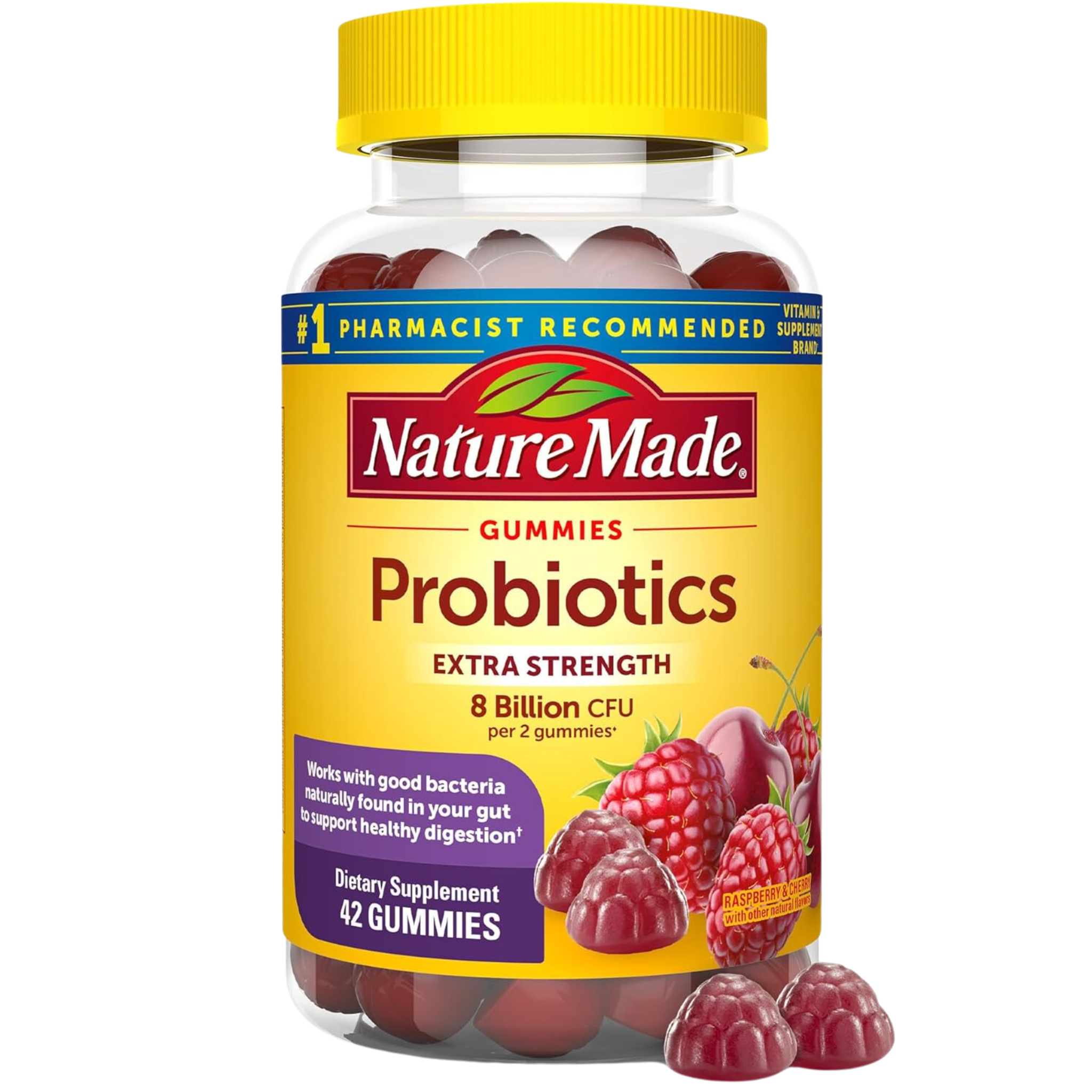 Nature Made, Ultra Strength Digestive Probiotics, Gut & Digestive Health Support, 42 Gummies, 21-Day Supply