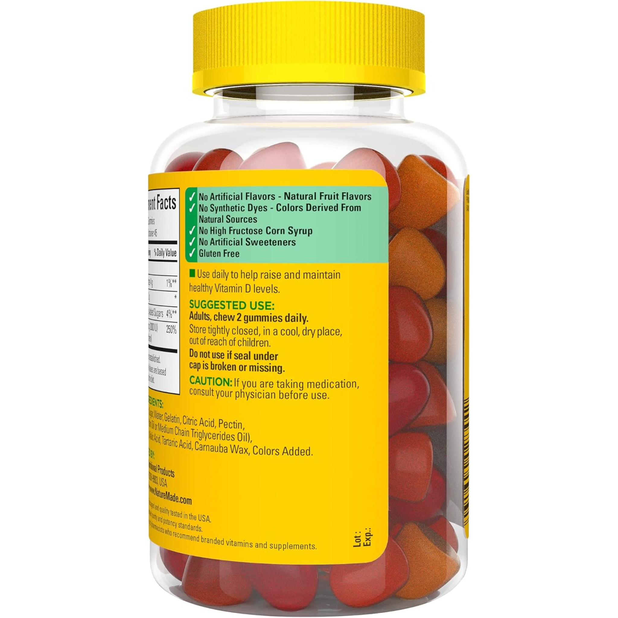 Nature Made, Vitamin D3 2000 IU, Bone, Teeth, Muscle, and Immune Health Support, Tasty Gummies, 90 Count - Pharmaful